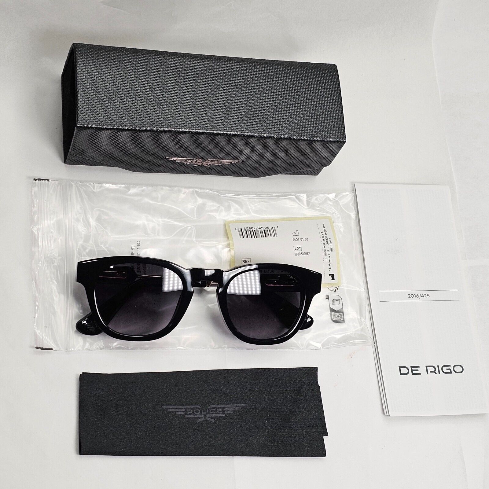 Police Sunglasses Black Gold Grey Gradient Thick Rim SPL F70 Prince 1 COL 0700