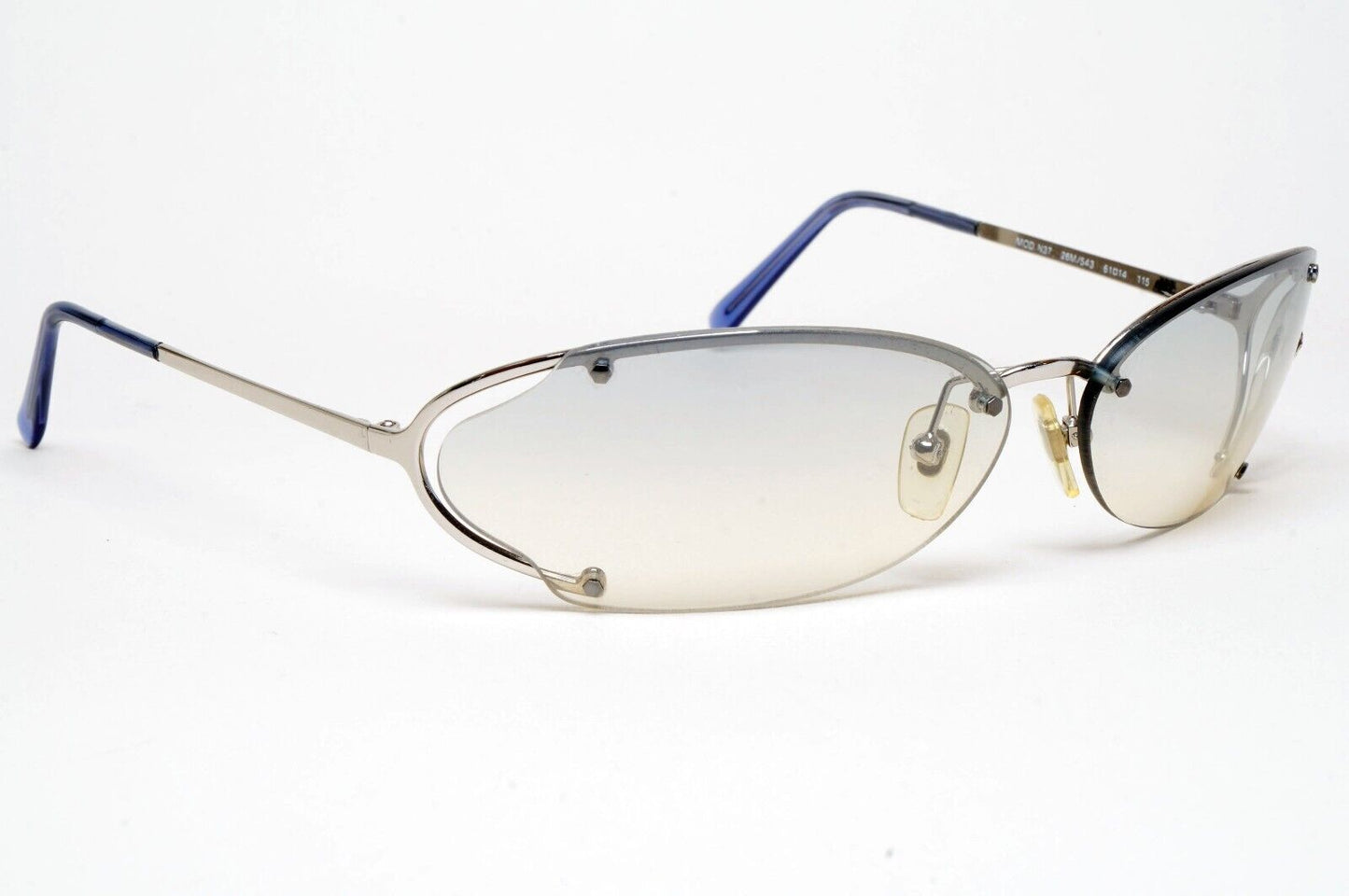 Versace Sunglasses 2001 Vintage Silver Grey Rimless MOD N37 26M/543 220125