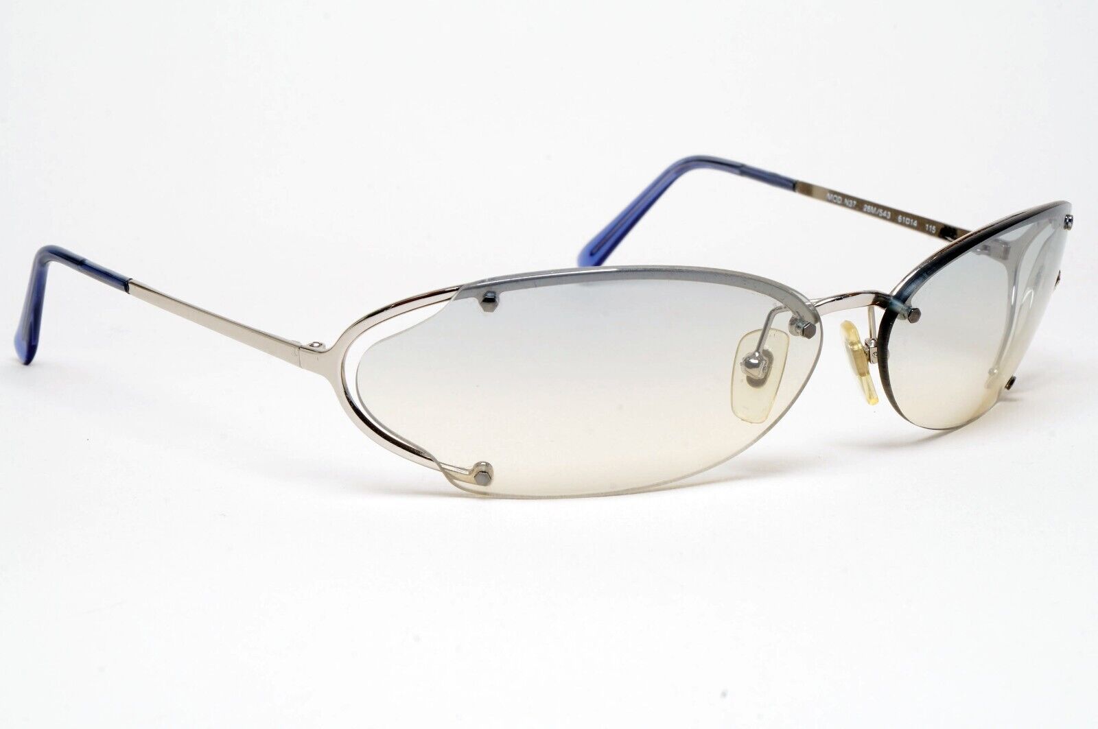 Versace Sunglasses 2001 Vintage Silver Grey Rimless MOD N37 26M/543 220125