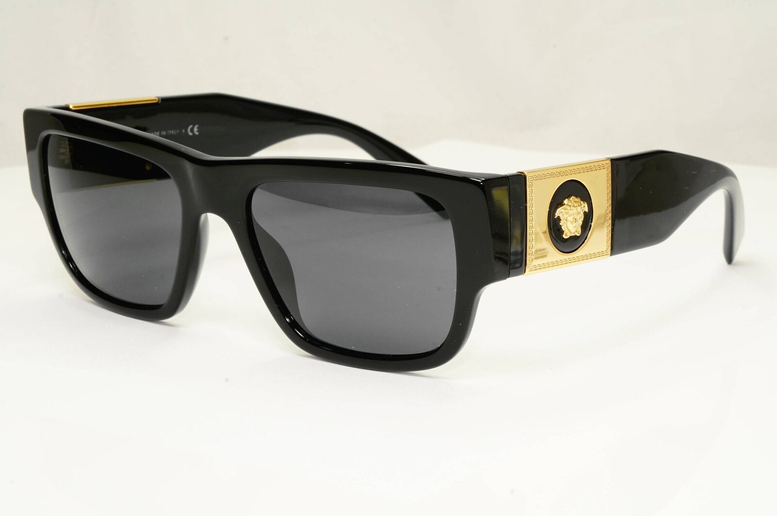 Versace Sunglasses Black Medusa Gold Square Biggie MOD VE 4406 GB1/87