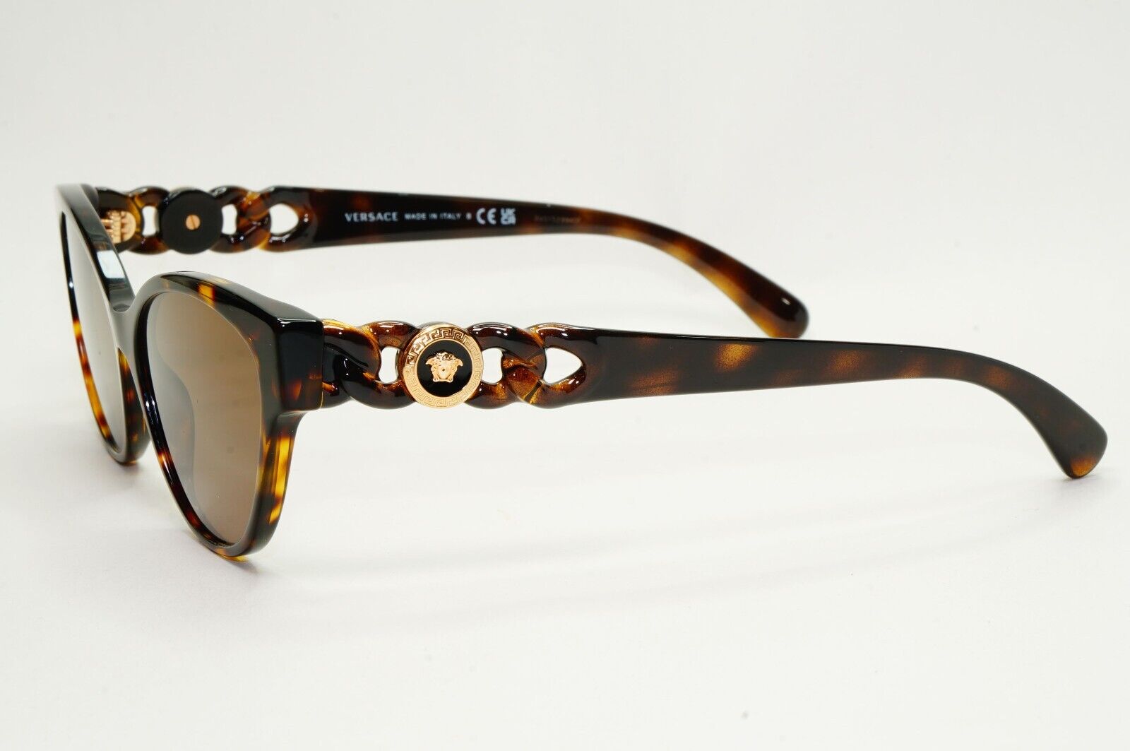 Versace Sunglasses Brown Gold Medusa Chain Tortoiseshell MOD VE 3305 108 55mm