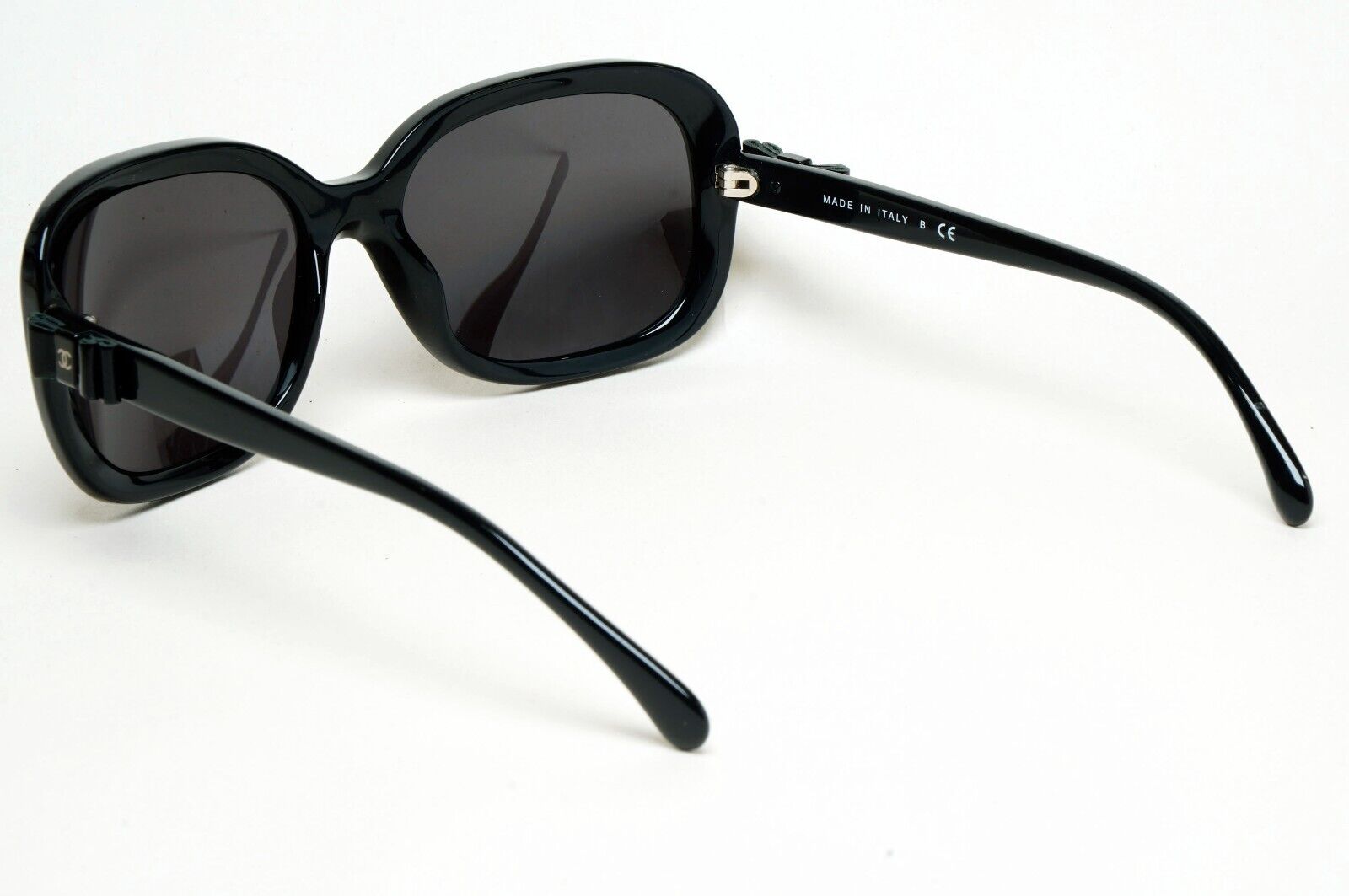 Chanel Sunglasses Leather Bow Black Glossy Square 5280-Q c501/S6 261124