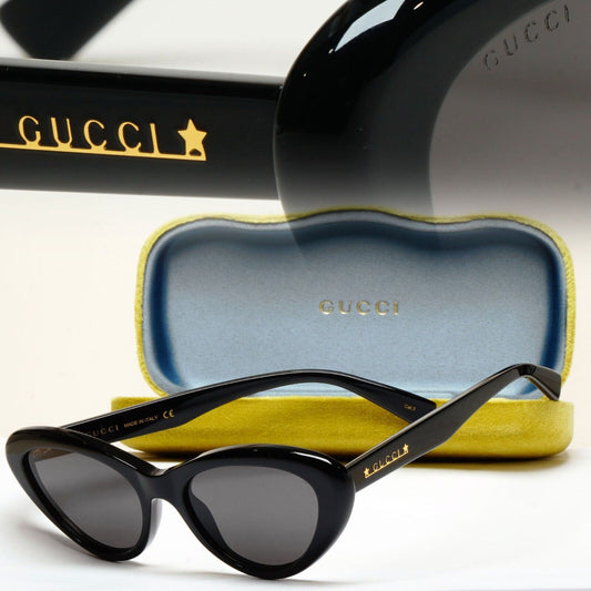Gucci Sunglasses 2022 Black Cat Eye Glossy GG1170S 001 54mm 280125