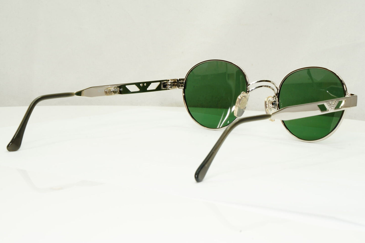 Emporio Armani Sunglasses 1997 Vintage Silver Round Green Eagle Metal 023-S 707