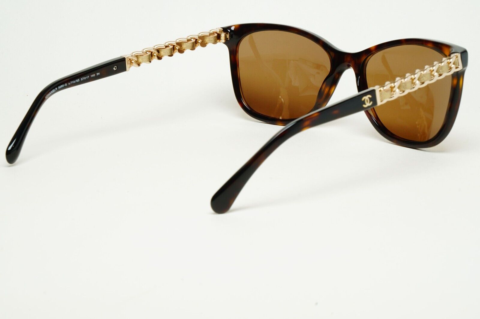 Chanel Sunglasses Leather Chain Gold Brown Tortoise 5260-Q c.714/S5 261124
