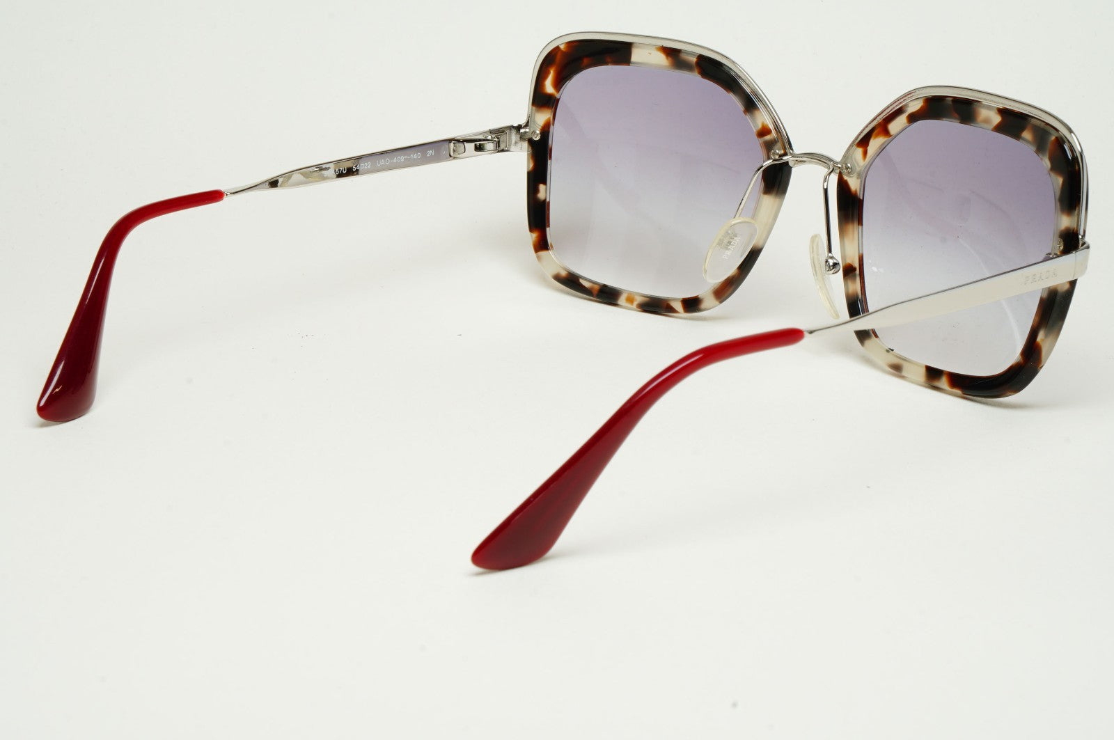 Prada Sunglasses Silver Brown Tortoise Grey Pale Violet PR57US SPR 57U UAO-409