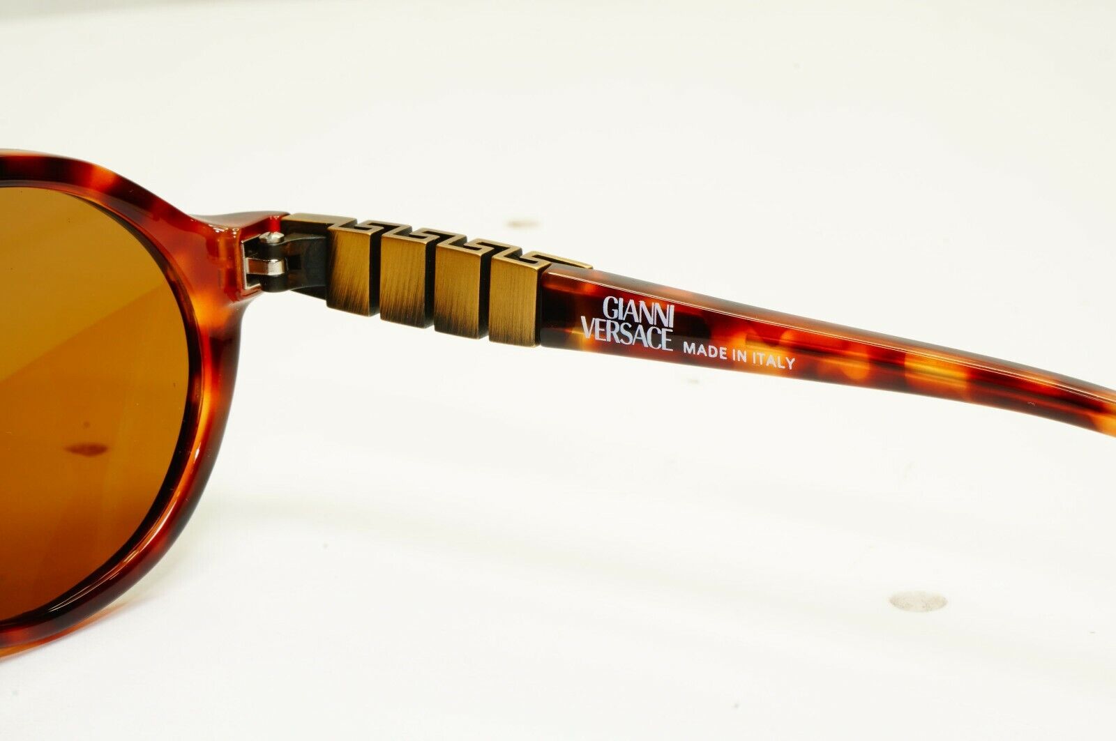 Gianni Versace 1996 Mens Vintage Brown Gold Sunglasses Meander MOD 535 COL 806