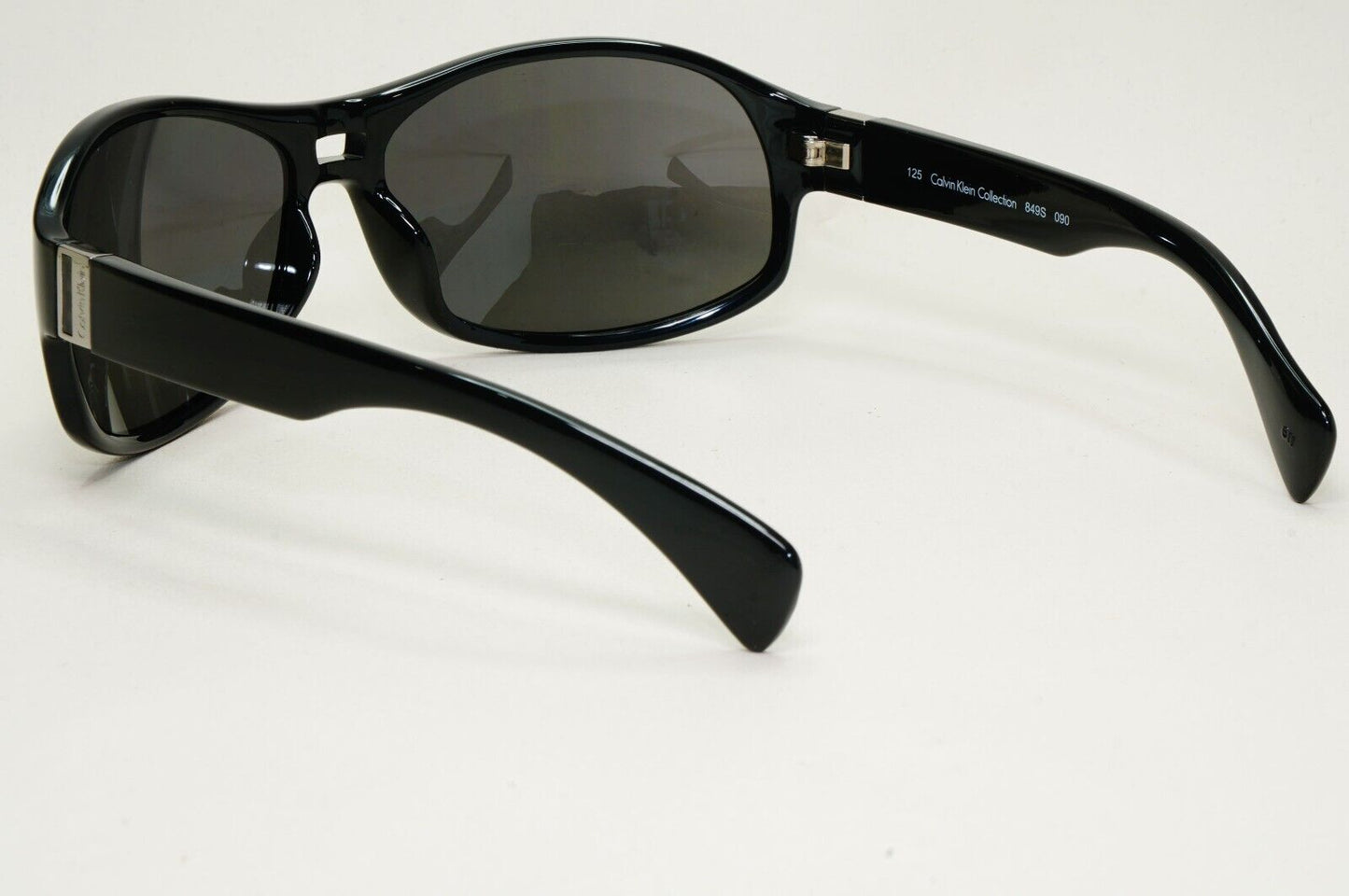 Calvin Klein Sunglasses 2005 Vintage Black Grey Wrap Retro 849S 090 121124