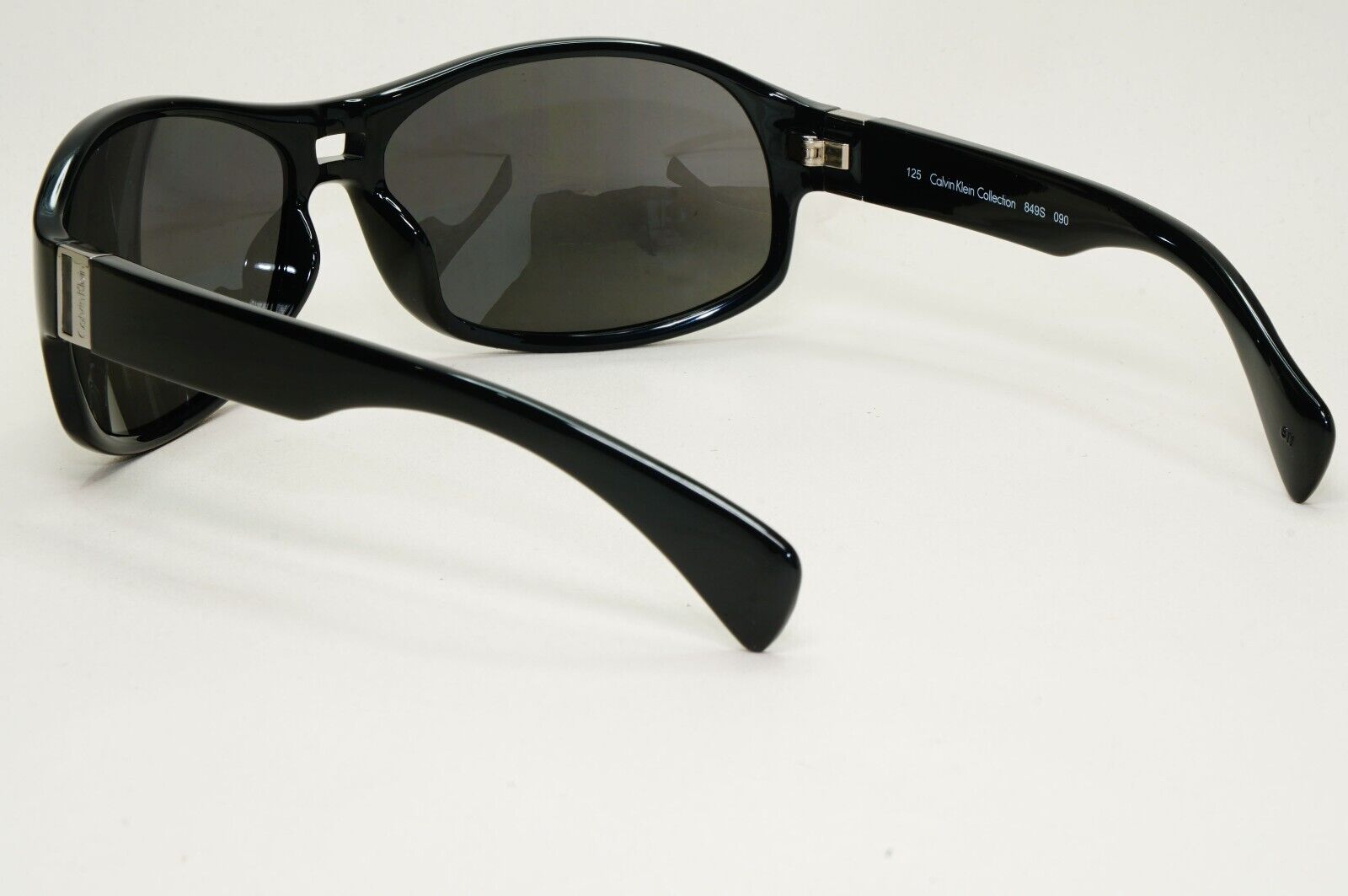 Calvin Klein Sunglasses 2005 Vintage Black Grey Wrap Retro 849S 090 121124