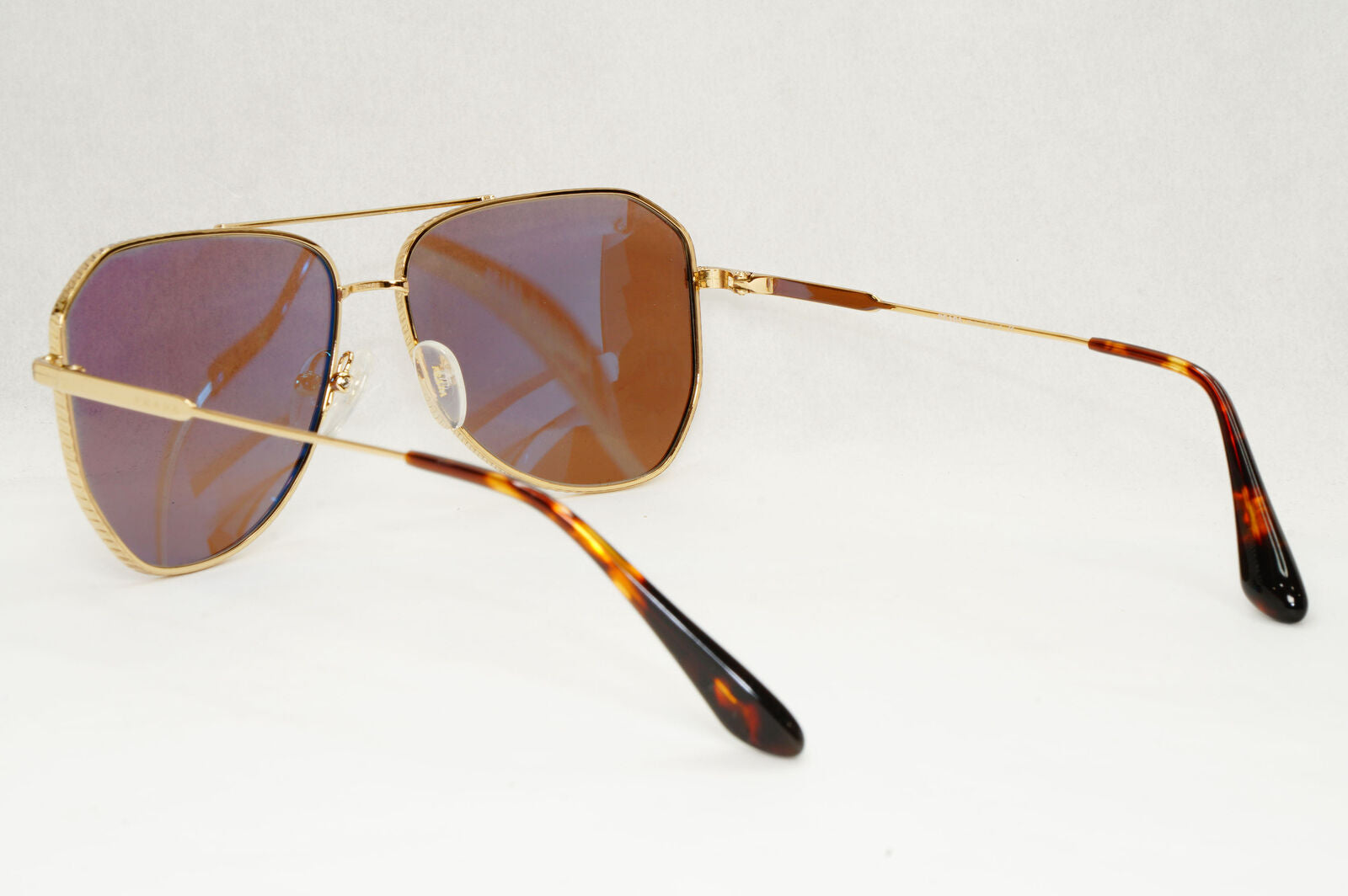Prada Sunglasses Glass Lens Gold Brown Pilot Metal PR63XS SPR 63X 5AK-05D 58mm
