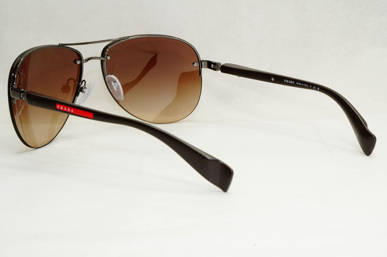 Prada Sunglasses Brown Gradient Pilot Rimless PS56MS SPS 56M 5AV-6S1 62mm