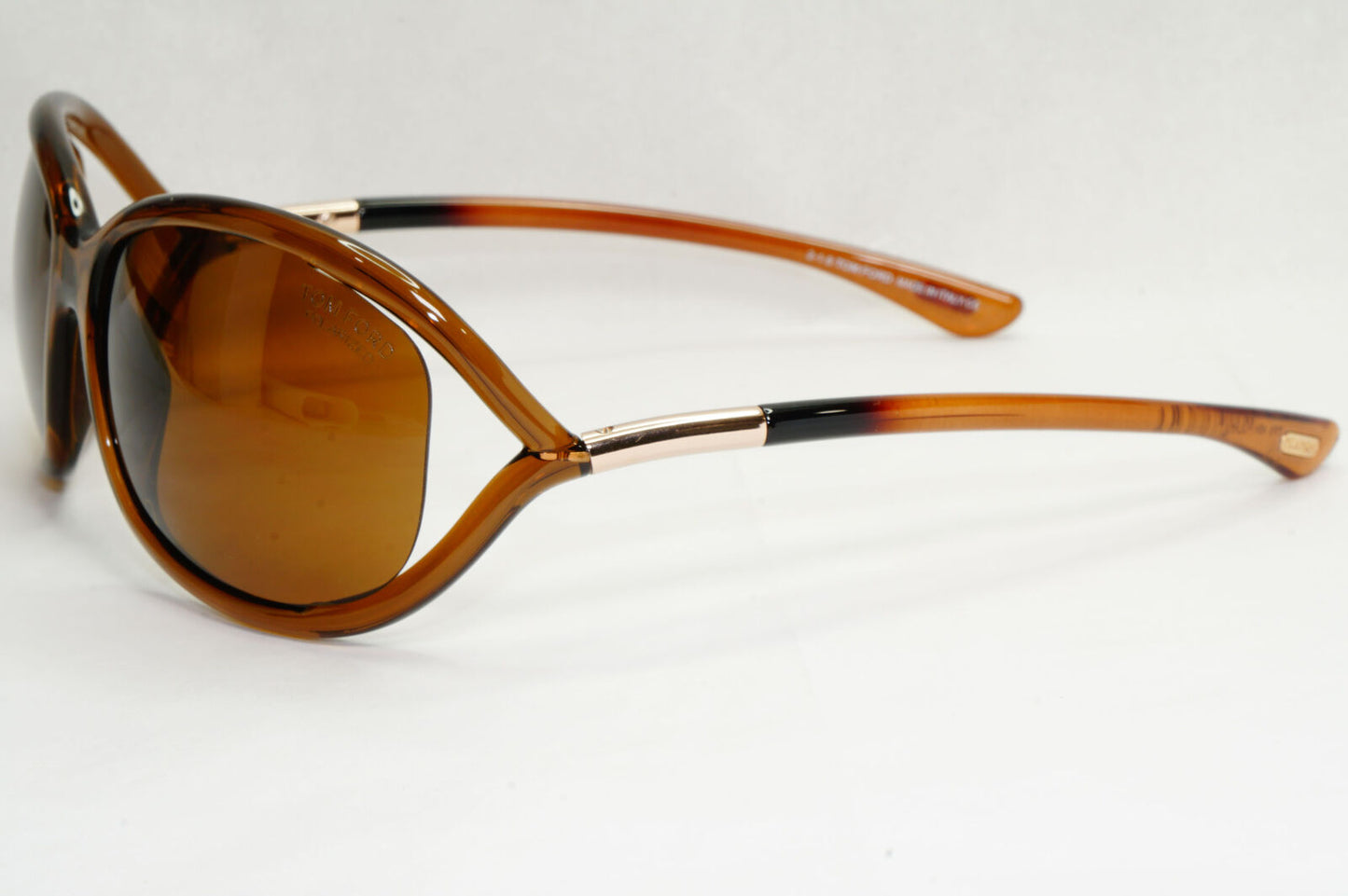 Tom Ford Sunglasses Jennifer Polarized Brown Gold Wrap FT0008 TF 8 48H [Z]
