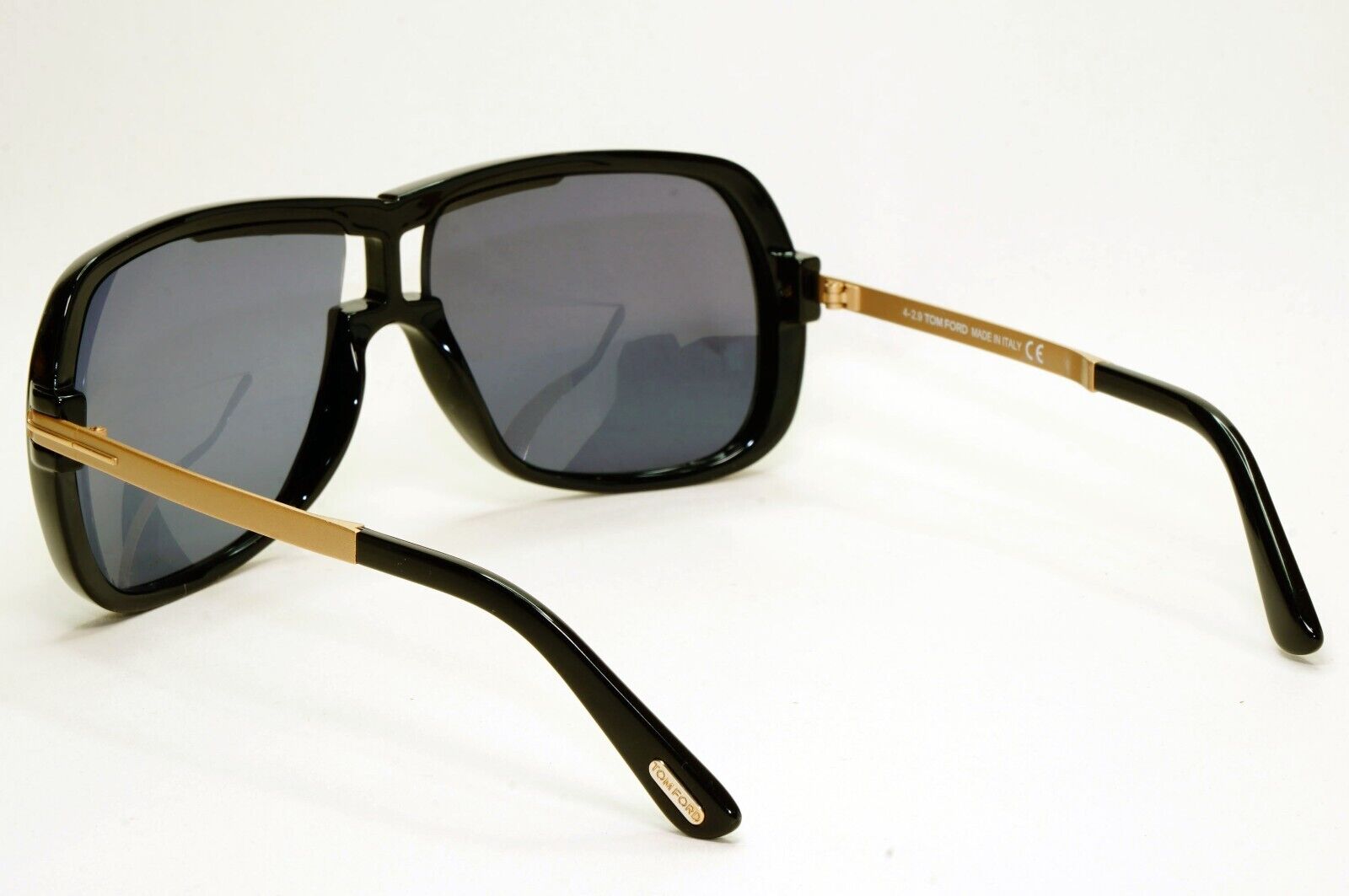 Tom Ford Sunglasses Black Gold Grey Square Caine FT0800 TF 800 01A Pilot 230924