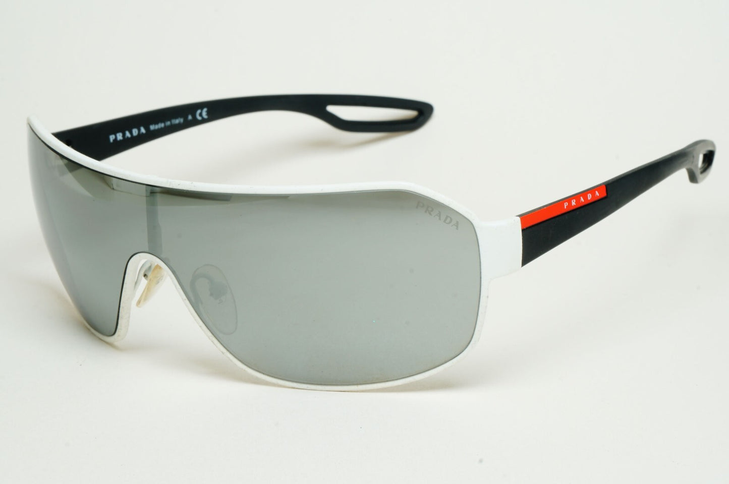Prada Sunglasses 2013 Vintage Shield White Silver PS52QS SPS 52Q TWK-7W1 140325