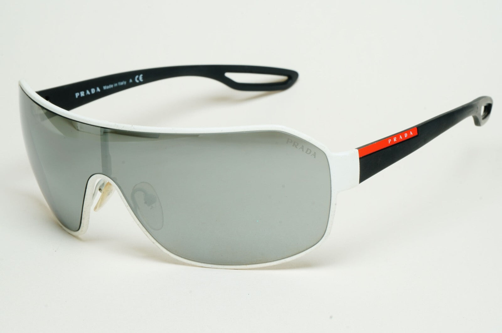 Prada Sunglasses 2013 Vintage Shield White Silver PS52QS SPS 52Q TWK-7W1 140325