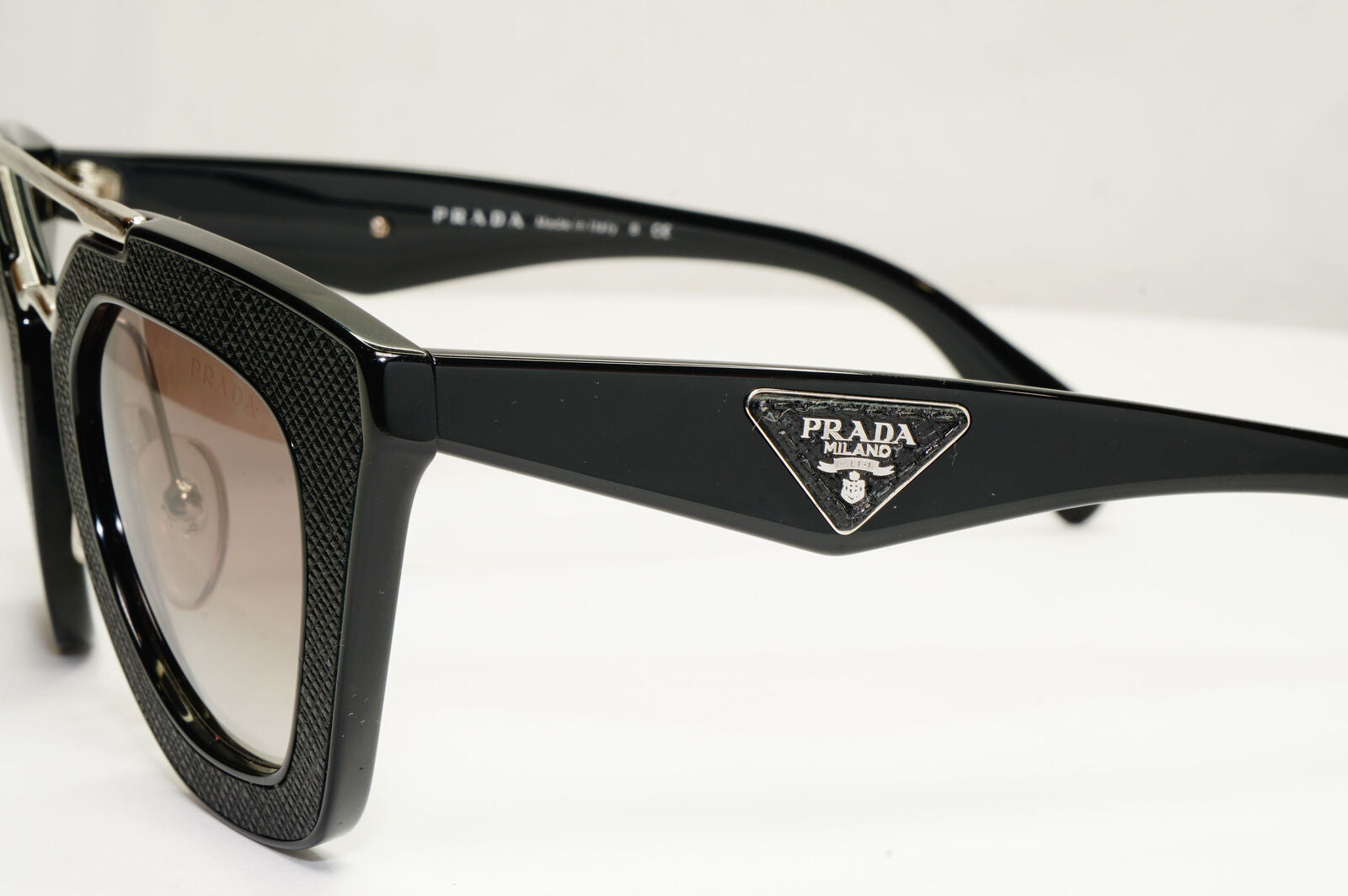 Prada Black Cinema Saffiano Leather Sunglasses PR14SS SPR 14S 1AB-0A7 221122
