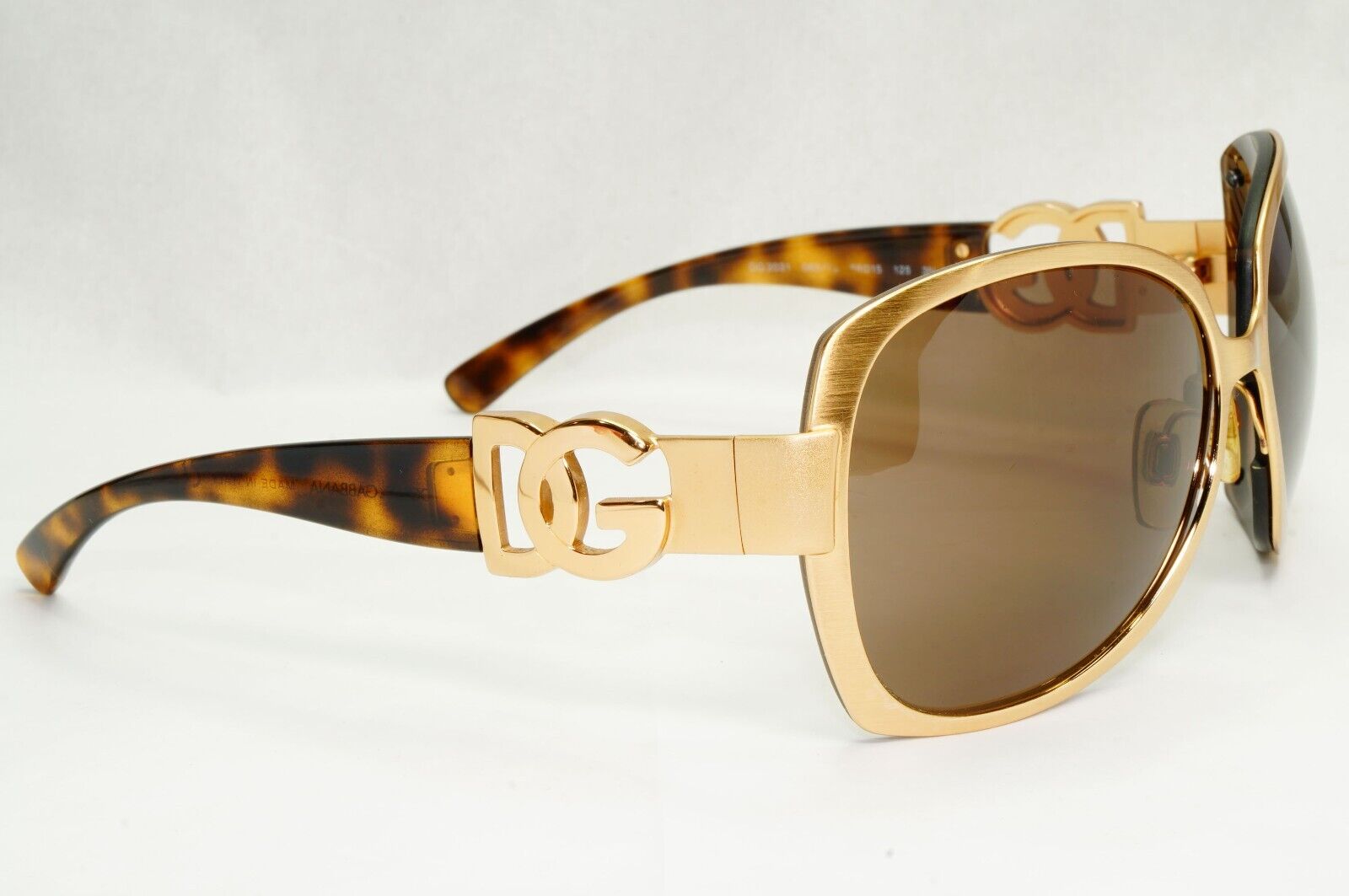 Dolce & Gabbana Sunglasses Vintage Gold Brown Square Metal DG 2031 065/73 270324