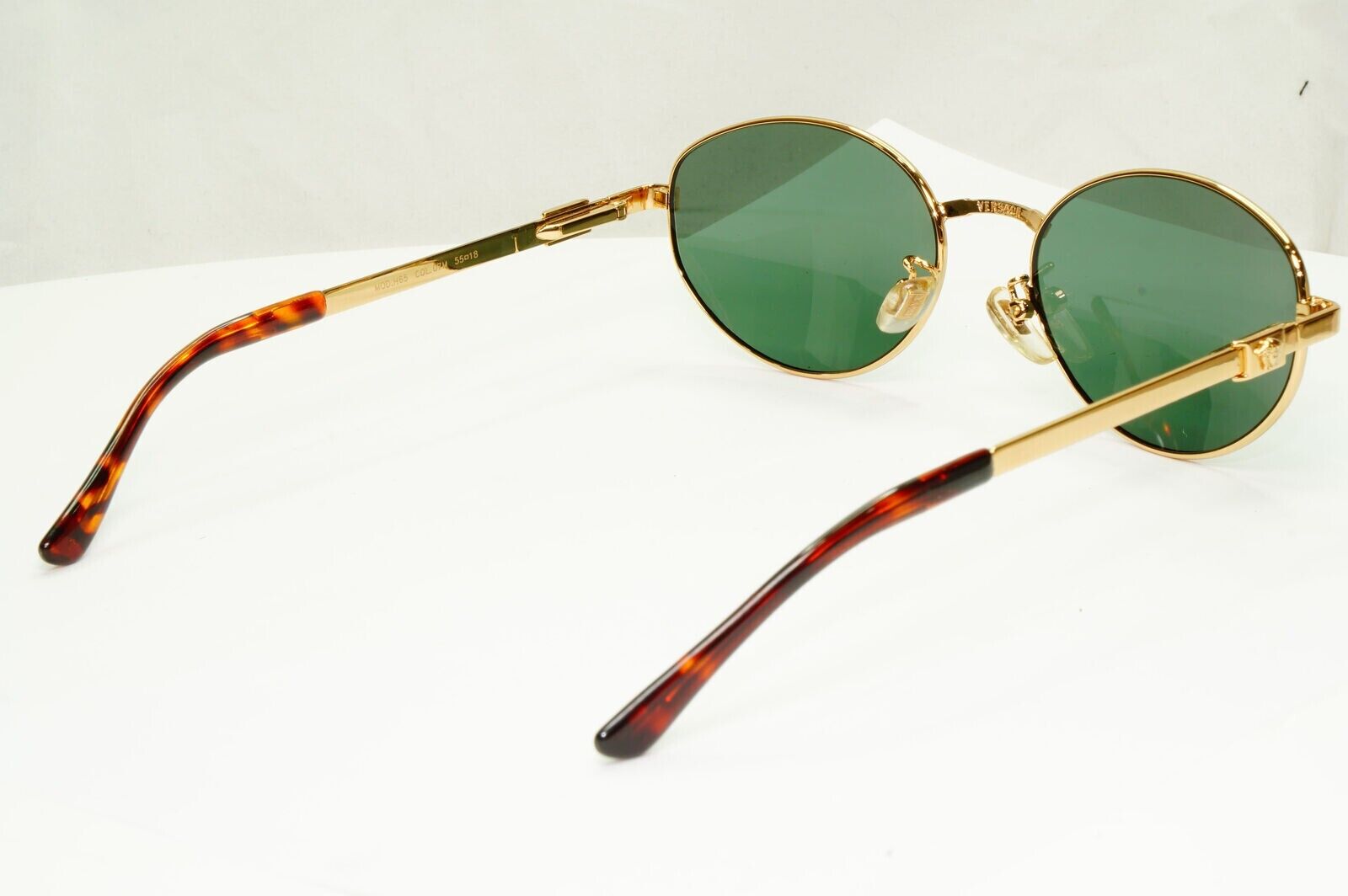 Gianni Versace 1995 Sunglasses Vintage Gold Green Metal Square MOD H65 COL 07M