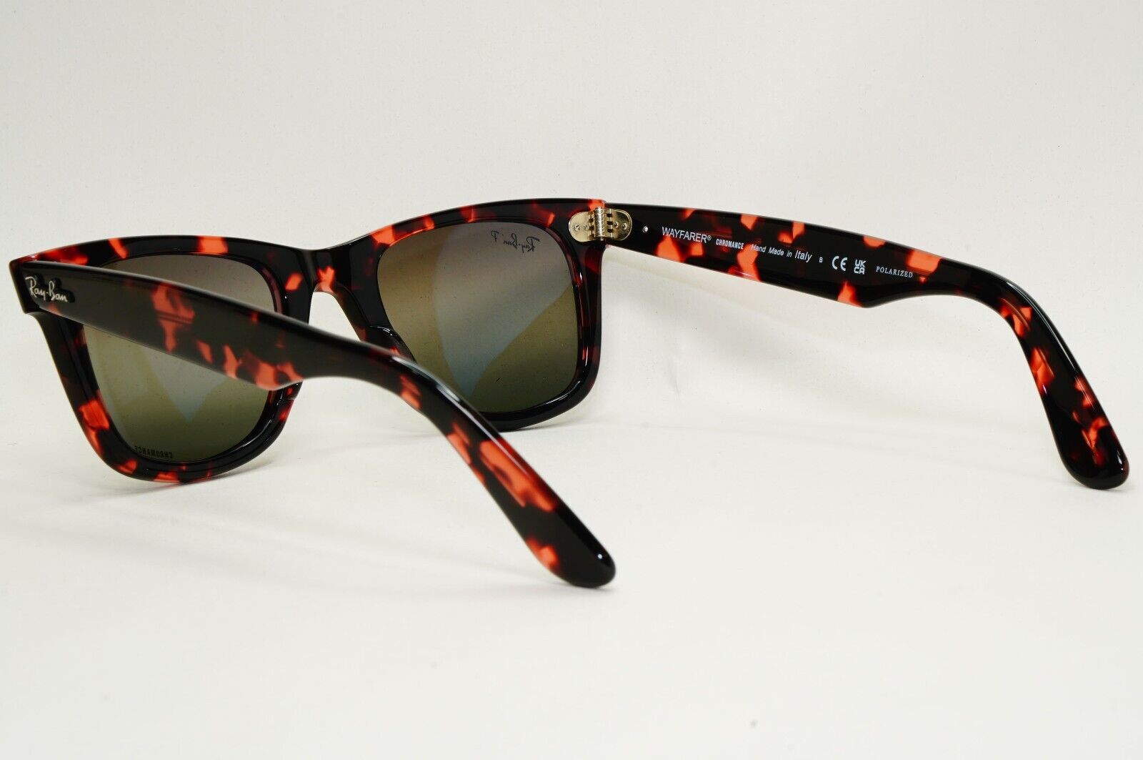 Ray-Ban Sunglasses Wayfarer Polarised Chromance Brown Havana RB 2140 1334/G3