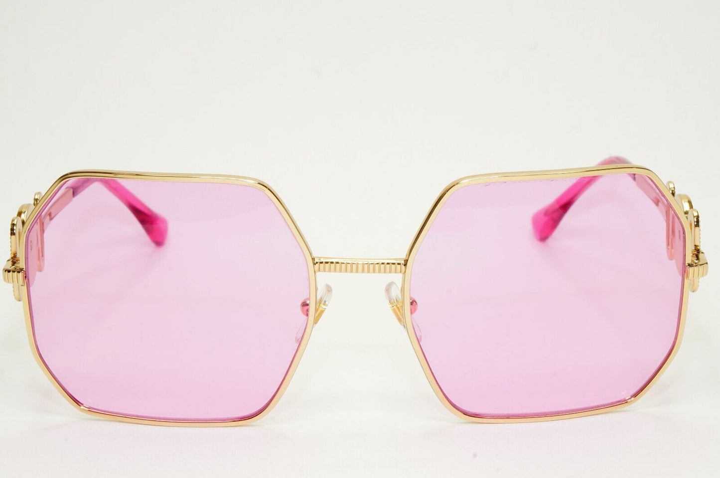 Versace Sunglasses Gold Fuchsia Pink Medusa Octagon Square MOD 2248 1002/5 58mm