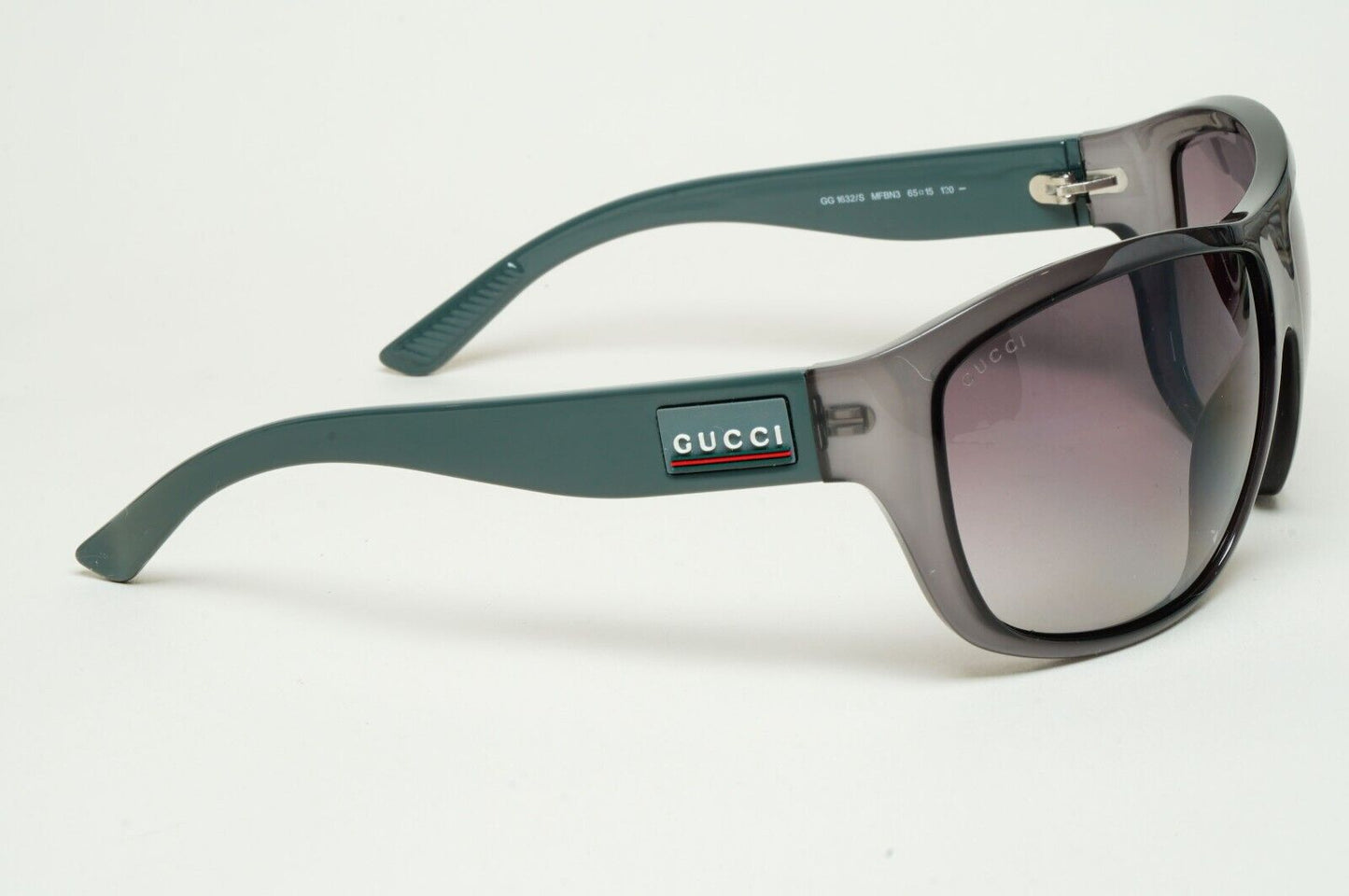 Gucci Sunglasses 2006 Vintage Grey Wrap Green GG 1632/S MFBN3 100225