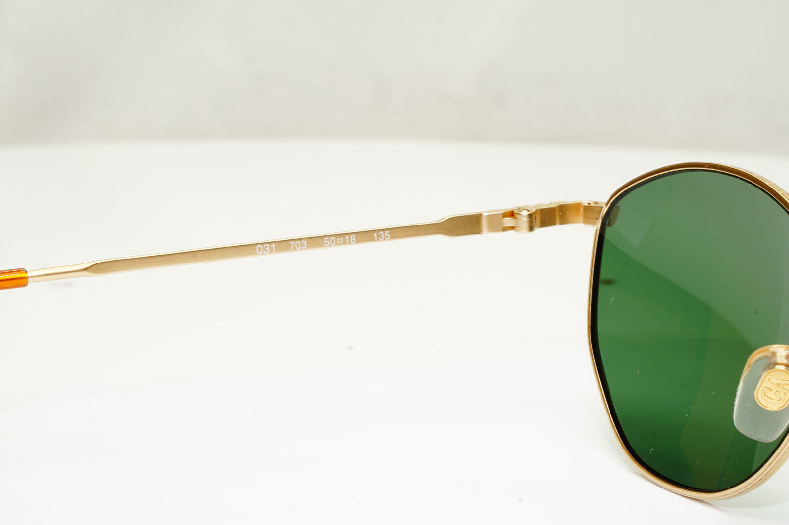 Emporio Armani Sunglasses 1997 Vintage Gold Green Metal Round 031 703 50mm A