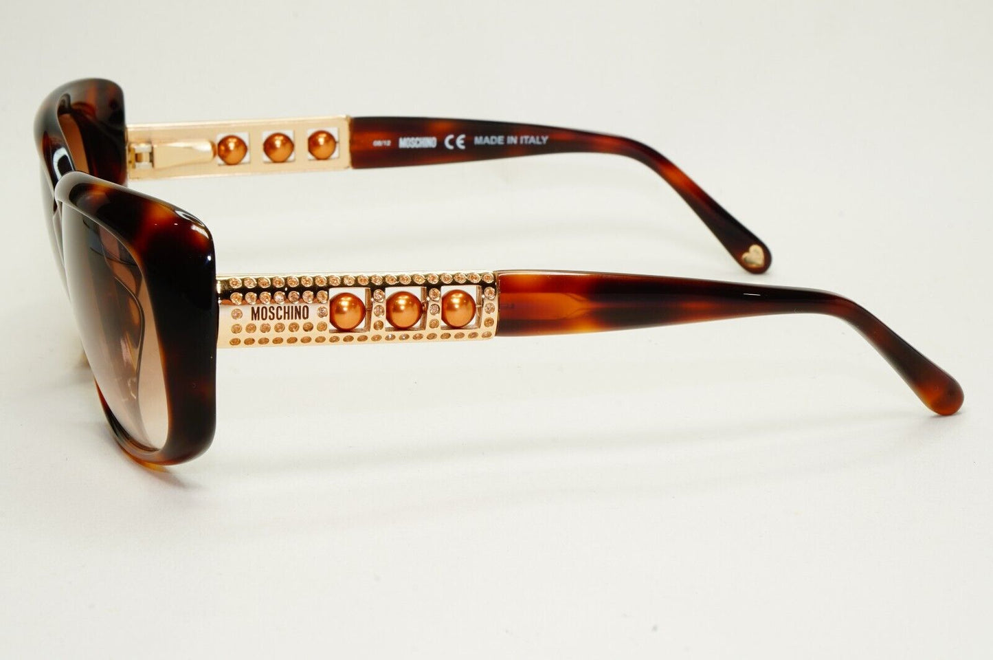 Moschino Sunglasses 2005 Vintage Brown Gold Pearl Tortoise MO572 03 101124