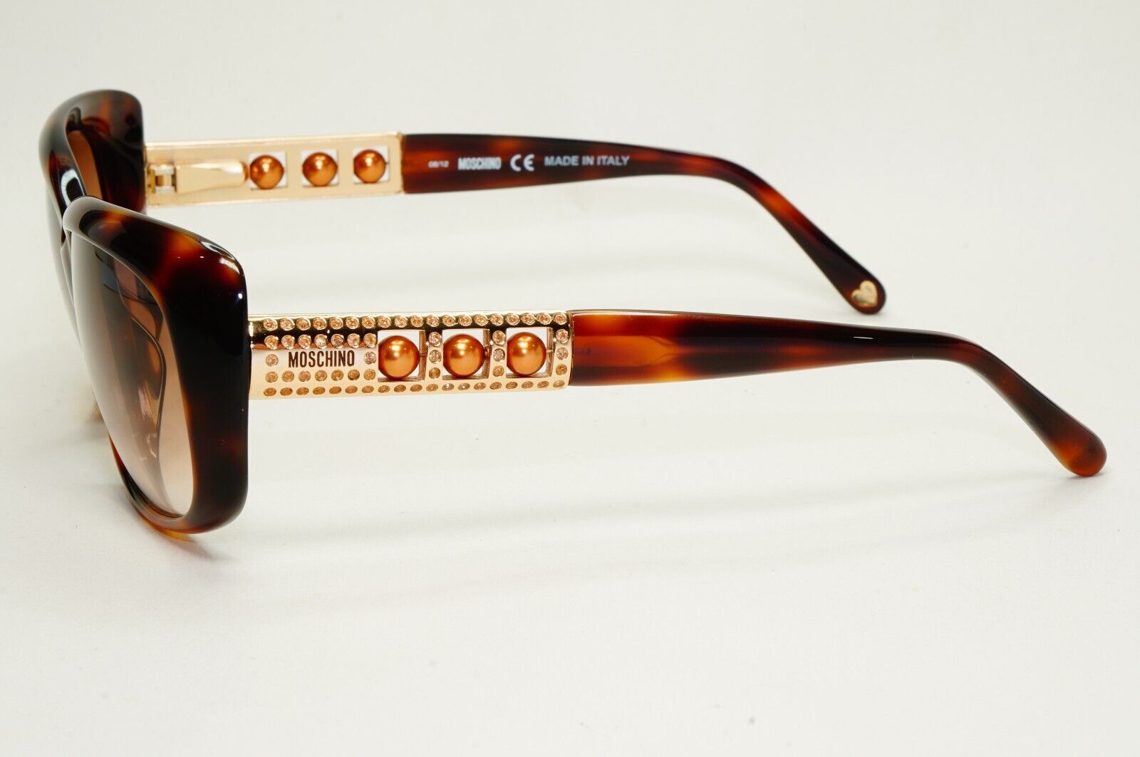Moschino Sunglasses 2005 Vintage Brown Gold Pearl Tortoise MO572 03 101124