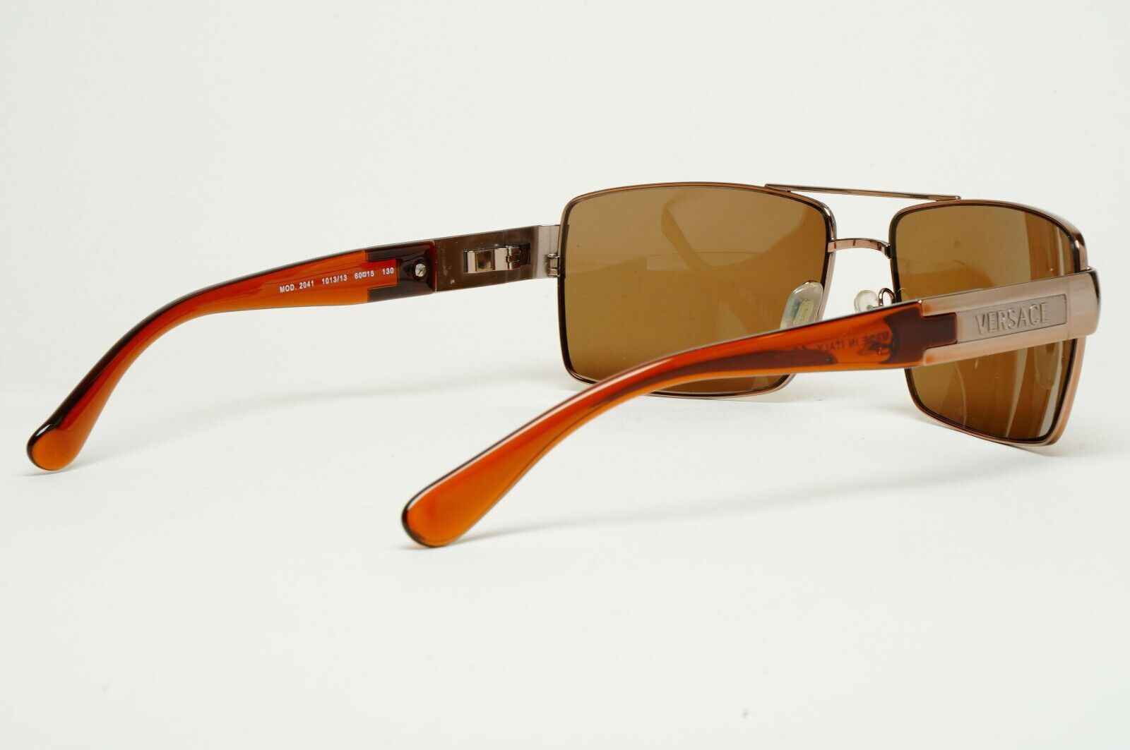 Versace Sunglasses 2005 Vintage Brown Square Navigator MOD 2041 1013/13 050225