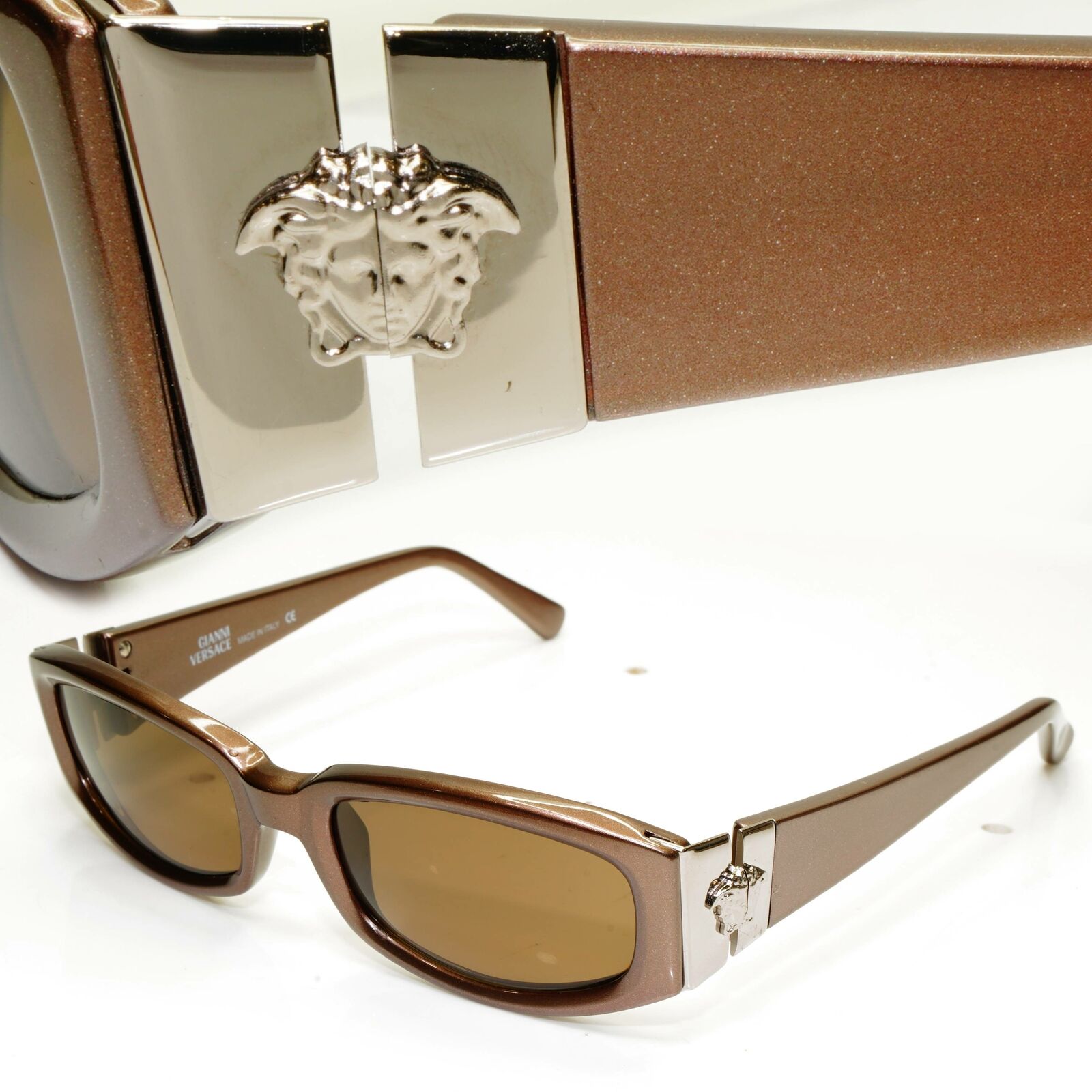 Gianni Versace 1996 Mens Vintage Brown Medusa Sunglasses MOD 253/M COL 341