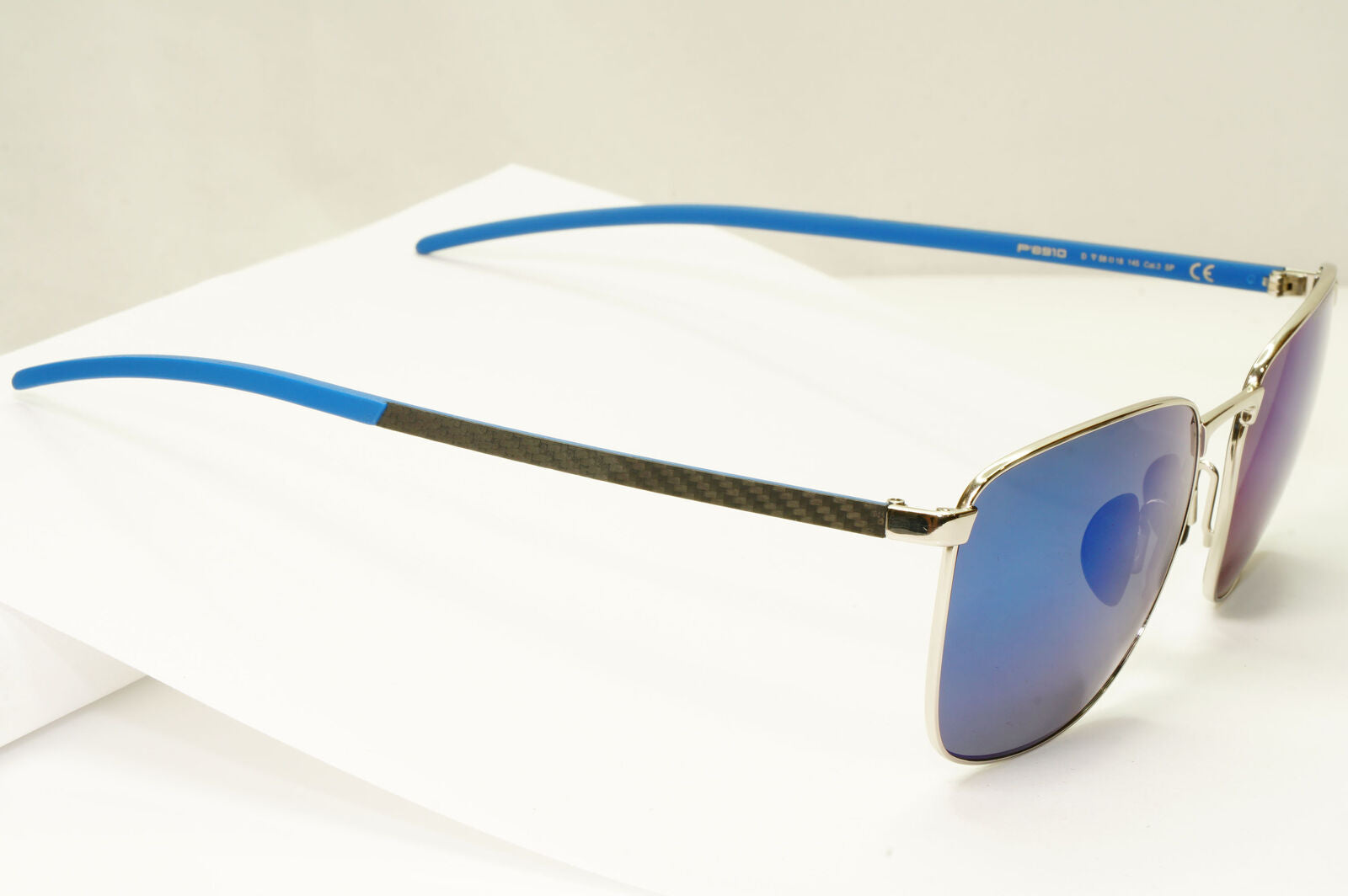 Porsche Design Carbon Fibre Sunglasses Blue Palladium Silver Mirror P8910 D 58mm