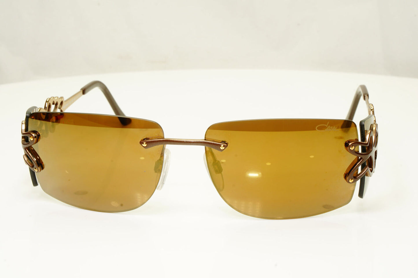 Cazal Sunglasses Vintage Brown Gold Rimless Metal MOD 9045 002 010122
