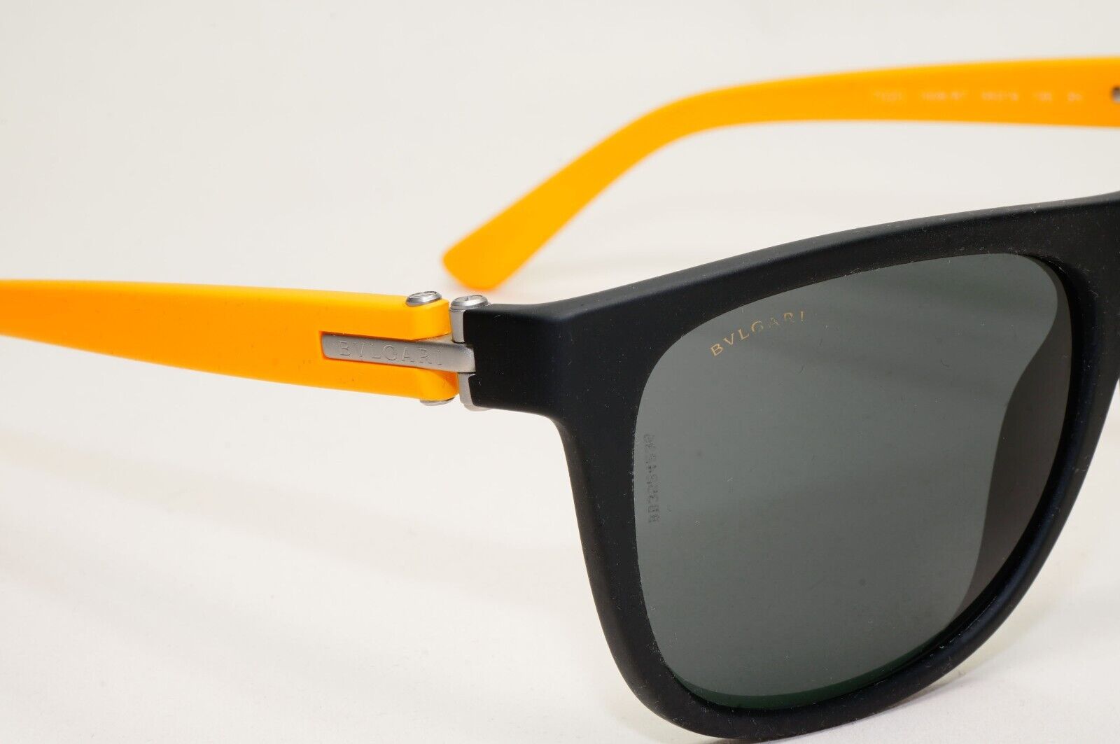 Bvlgari Sunglasses Rubber Black Yellow Grey Square BV 7020 1008/87 56mm 081024