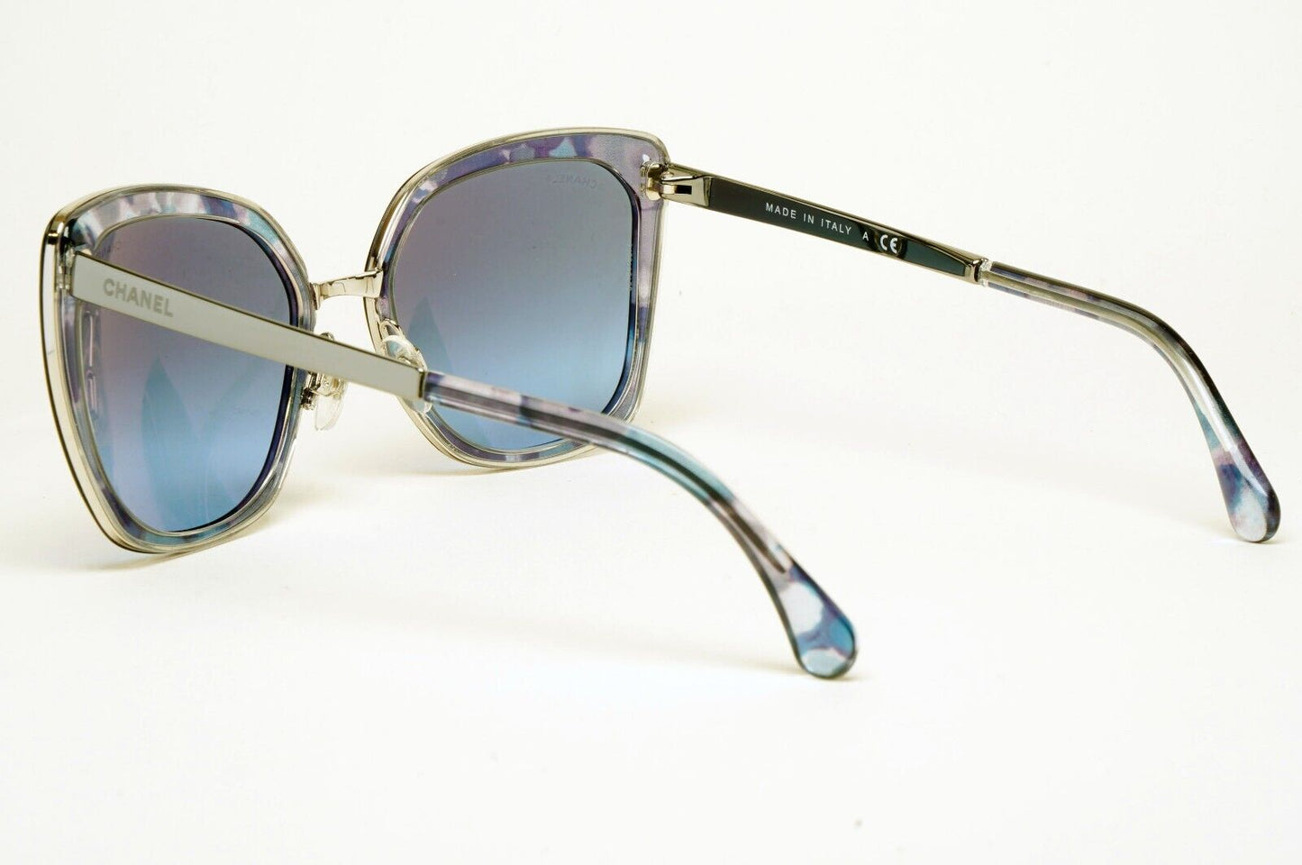 Chanel Sunglasses Blue Gradient Square Silver Metal 4209 c.465/S2 57mm 100125