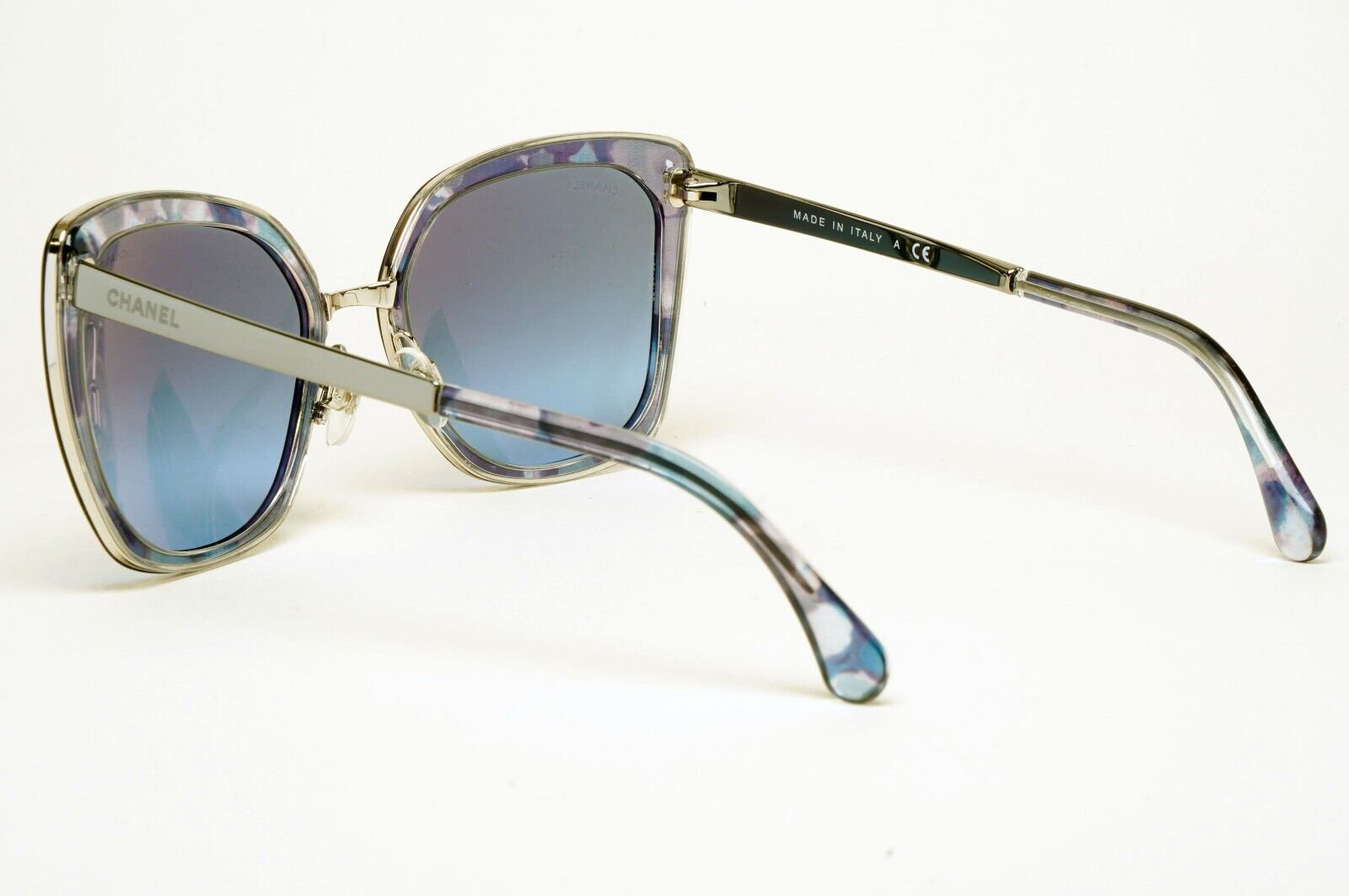 Chanel Sunglasses Blue Gradient Square Silver Metal 4209 c.465/S2 57mm 100125