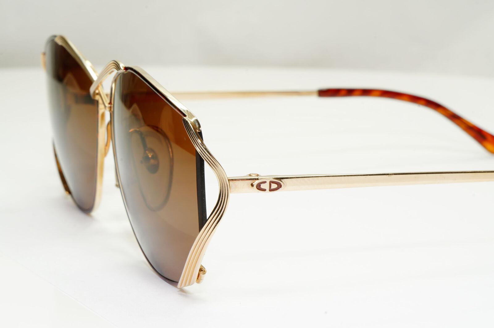 Dior 1990s Austria Sunglasses Vintage Metal Brown Gold Square 2684 41 190123