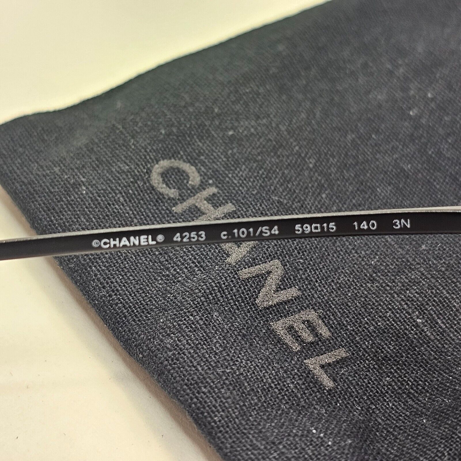 Chanel Sunglasses Black Square Metal Butterfly Large 4253 c.101/S4 59mm