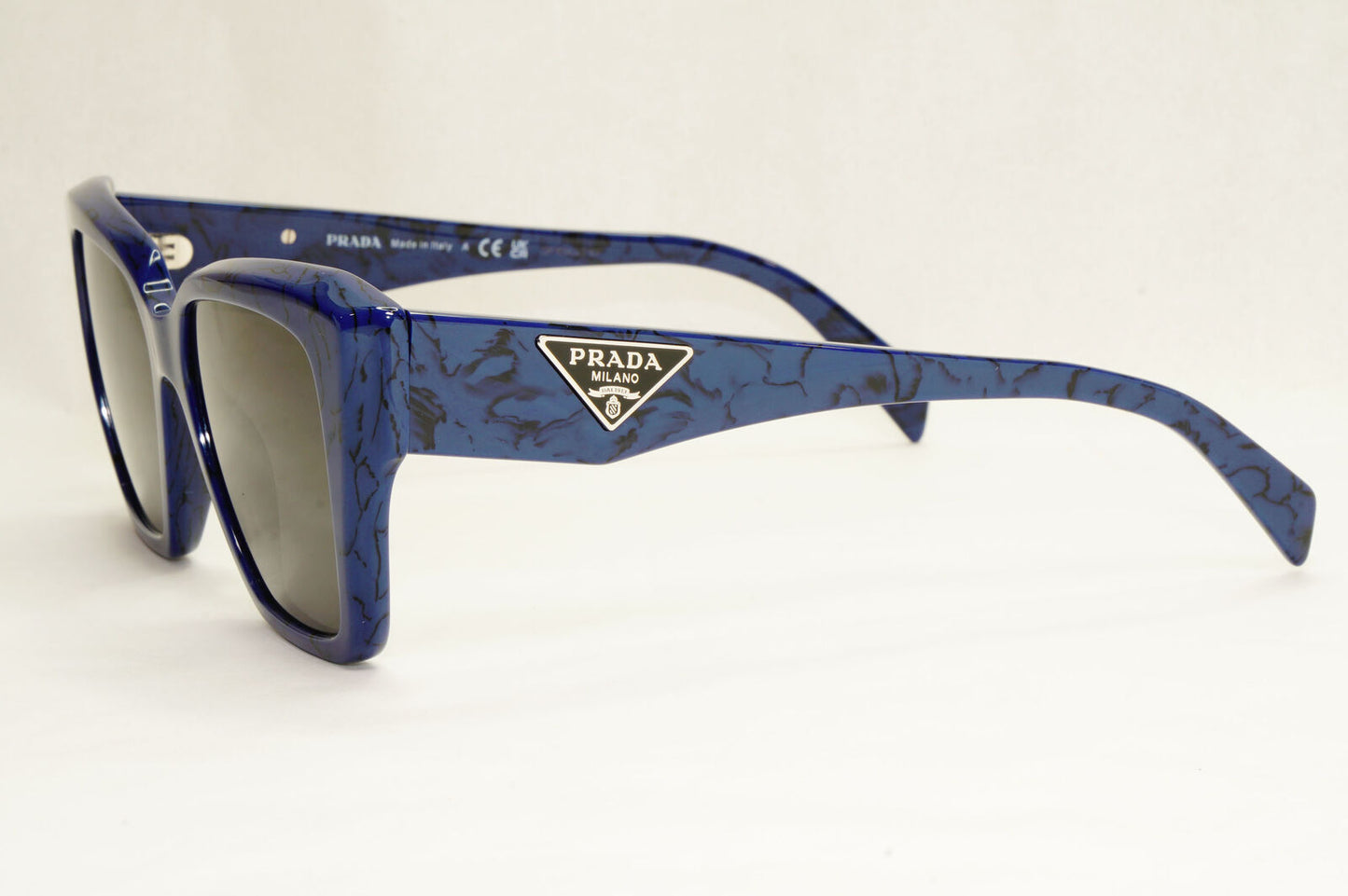 Prada Sunglasses Blue Black Triangle Symbole Marble PR09ZV VPR 09Z 18D-1O1 51mm