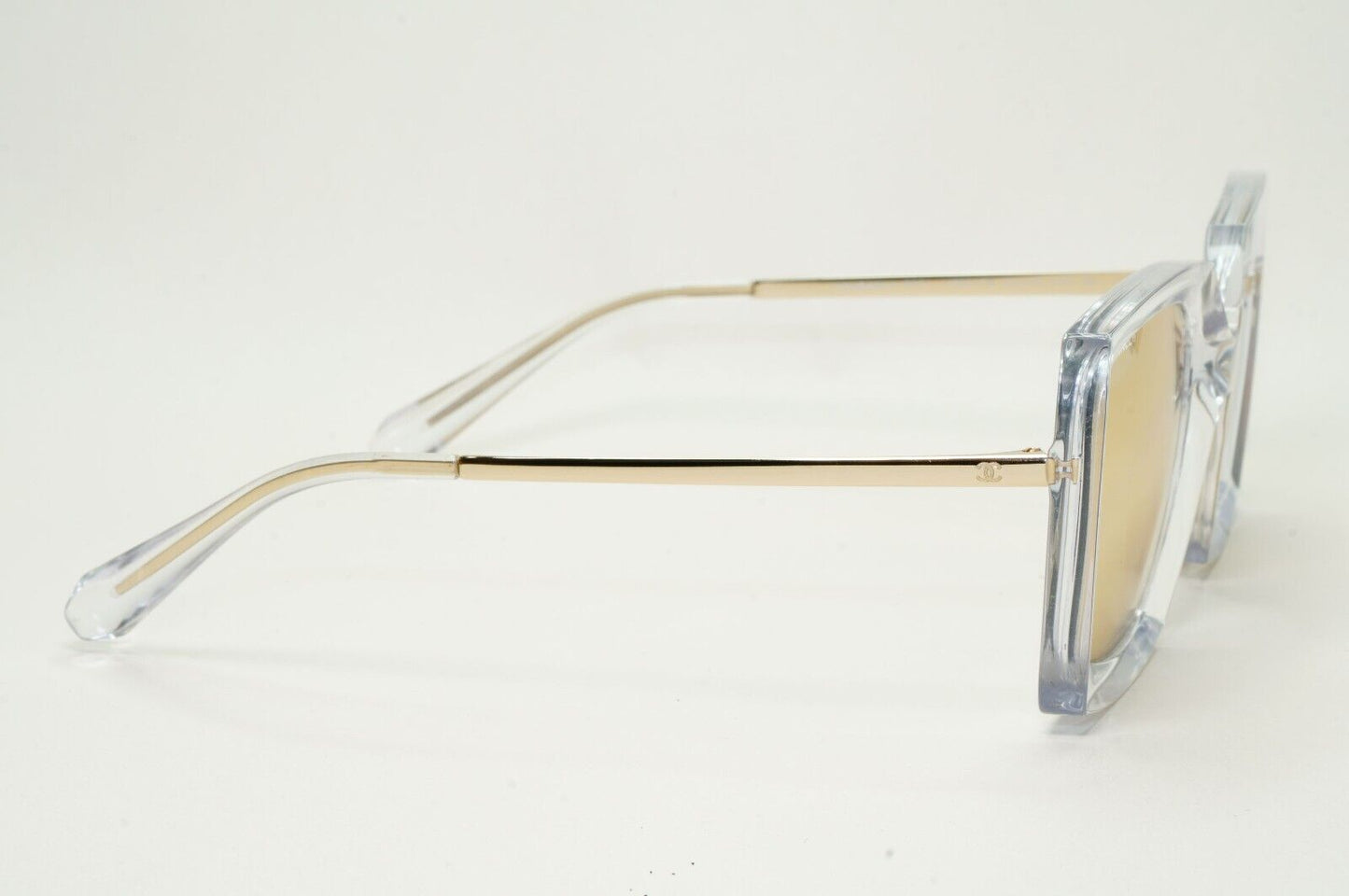 Chanel Sunglasses Gold Mirror Transparent Square 6051 c.660/T6 53mm