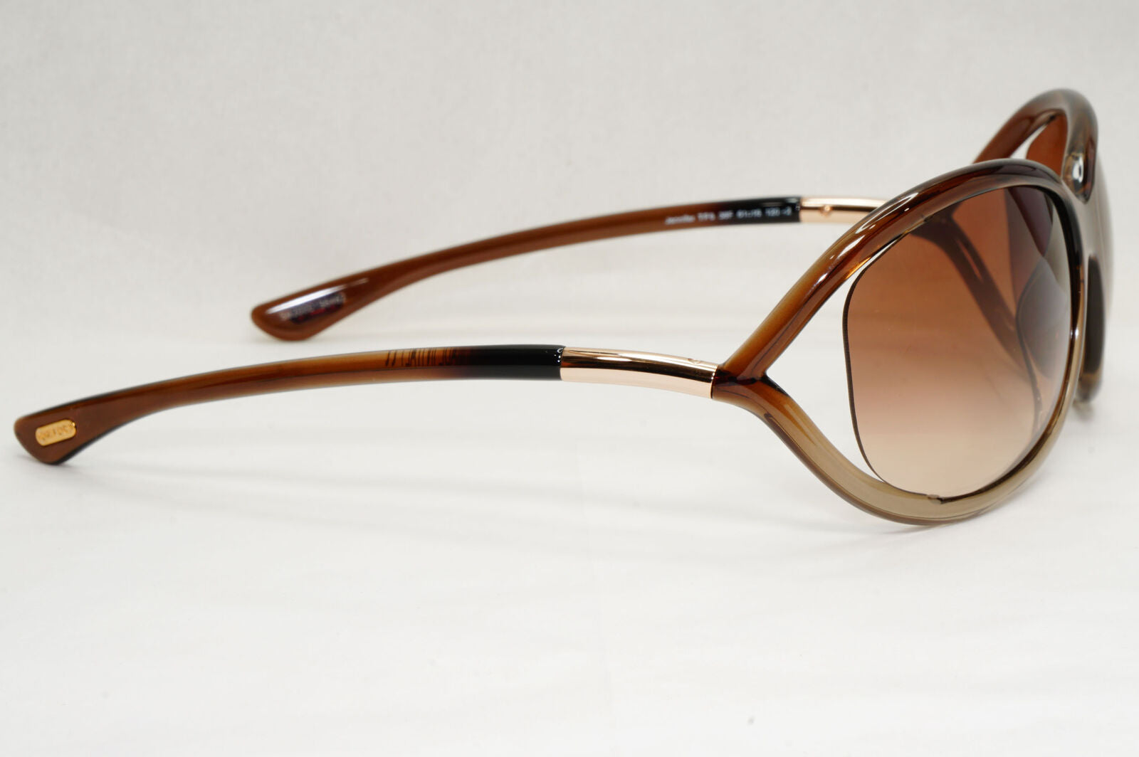 Tom Ford Sunglasses Jennifer Brown Gradient Shiny Gold Wrap FT0008 TF8 38F