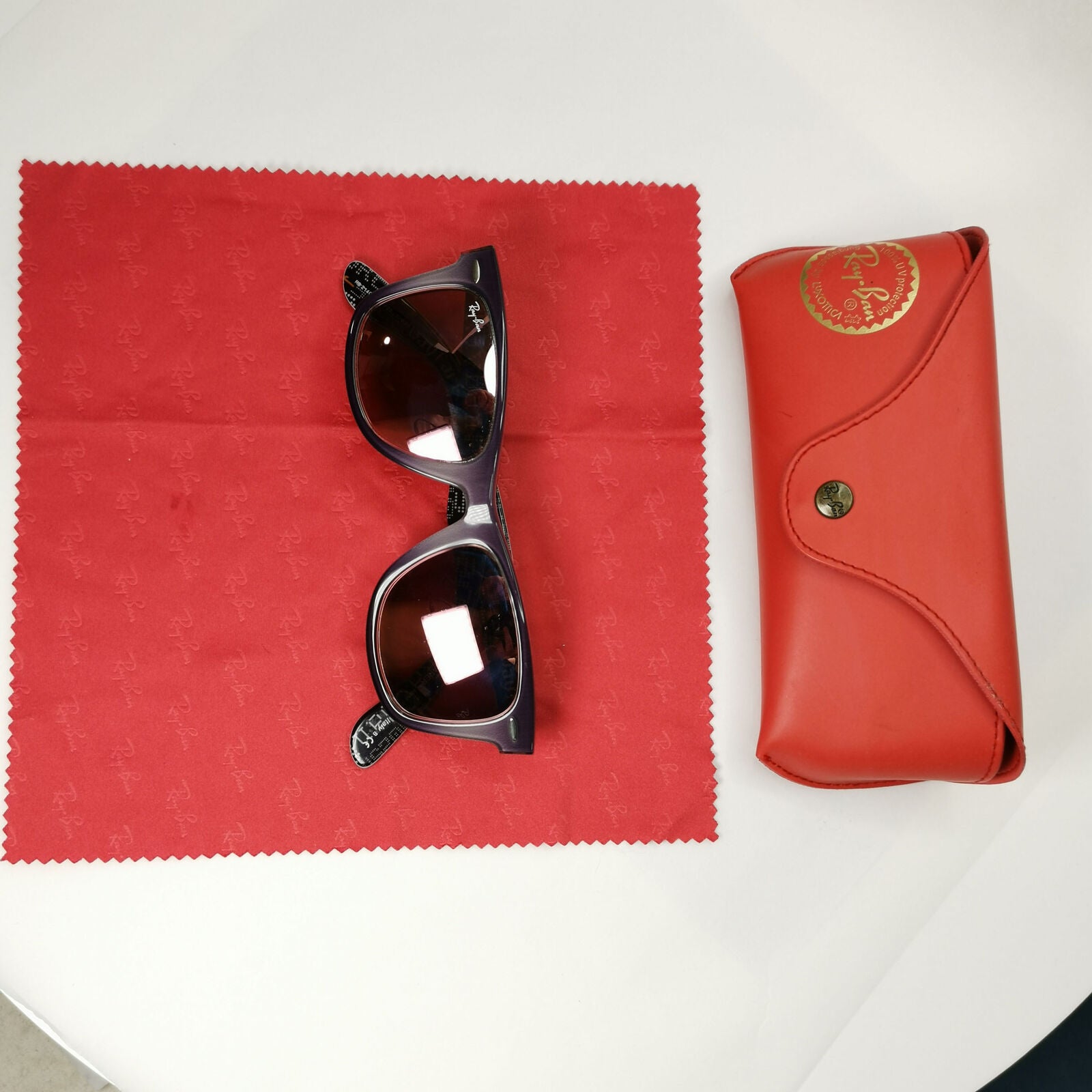 Ray-Ban Wayfarer Sunglasses Prints Pink Copper Mirror RB 2140 1201/Z2 310323