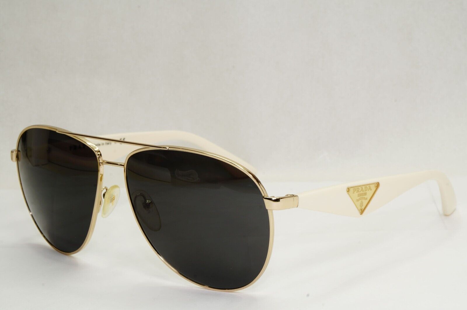 Prada Sunglasses Triangle Black Gold White Pilot PR53QS SPR 53Q ZVN-0A6 180324