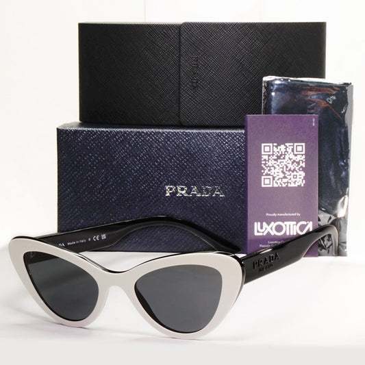 Prada Sunglasses White Black Cat Eye Milano Designer PR13YS SPR 13Y 10A-5S0