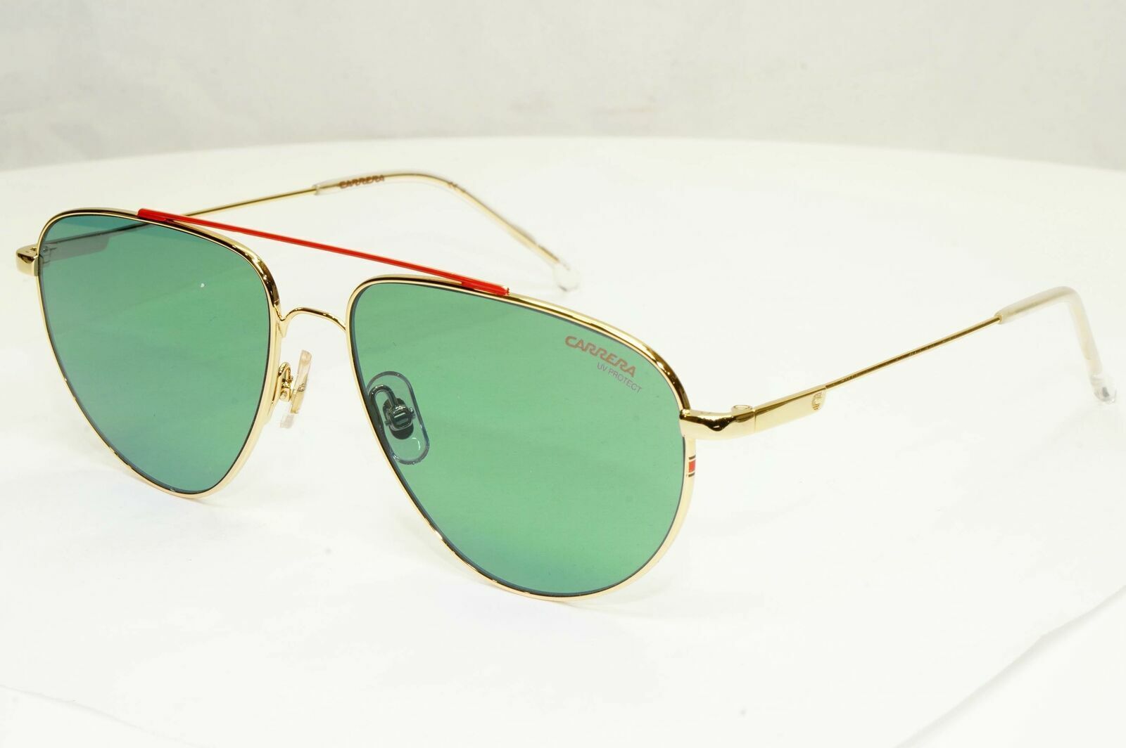 Carrera Gold Sunglasses Mens Shiny Metal Green Pilot Mens  2014 T/S J5GKU