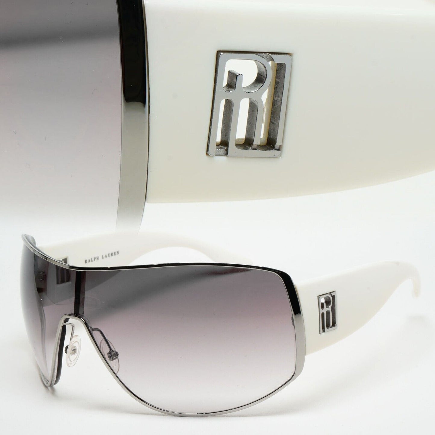 Ralph Lauren Sunglasses 2006 Vintage Grey White Shield RL 1521/S DJUO0 211124