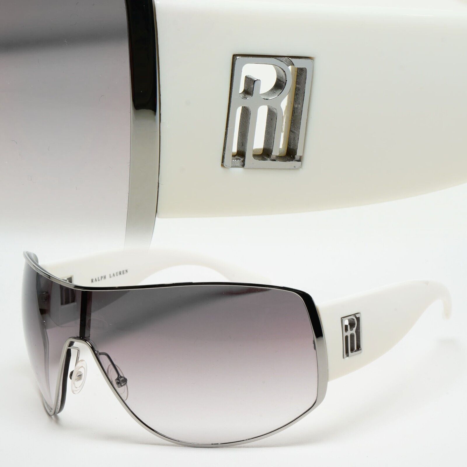 Ralph Lauren Sunglasses 2006 Vintage Grey White Shield RL 1521/S DJUO0 211124
