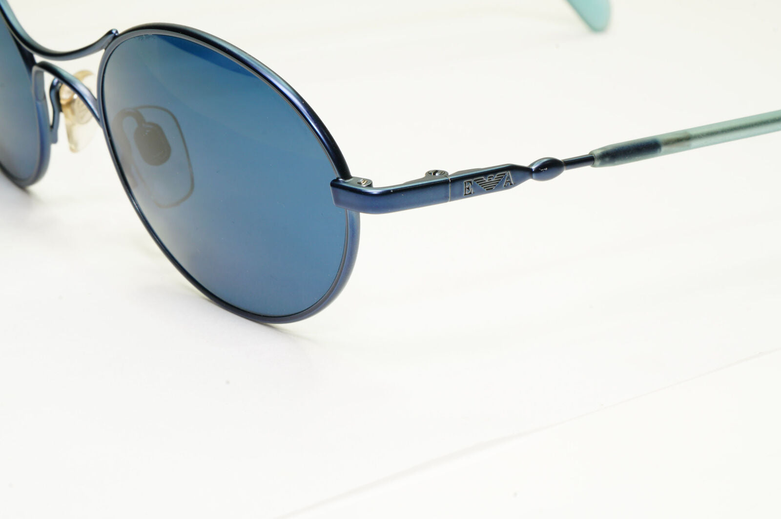 Emporio Armani 1997 Vintage Sunglasses Mens Womens Oval Blue Eagle 071-S 1046