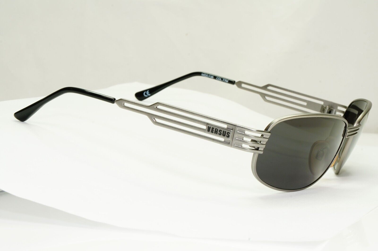 Versus 1996 by Gianni Versace Vintage Silver Black Sunglasses MOD F36 COL 77M