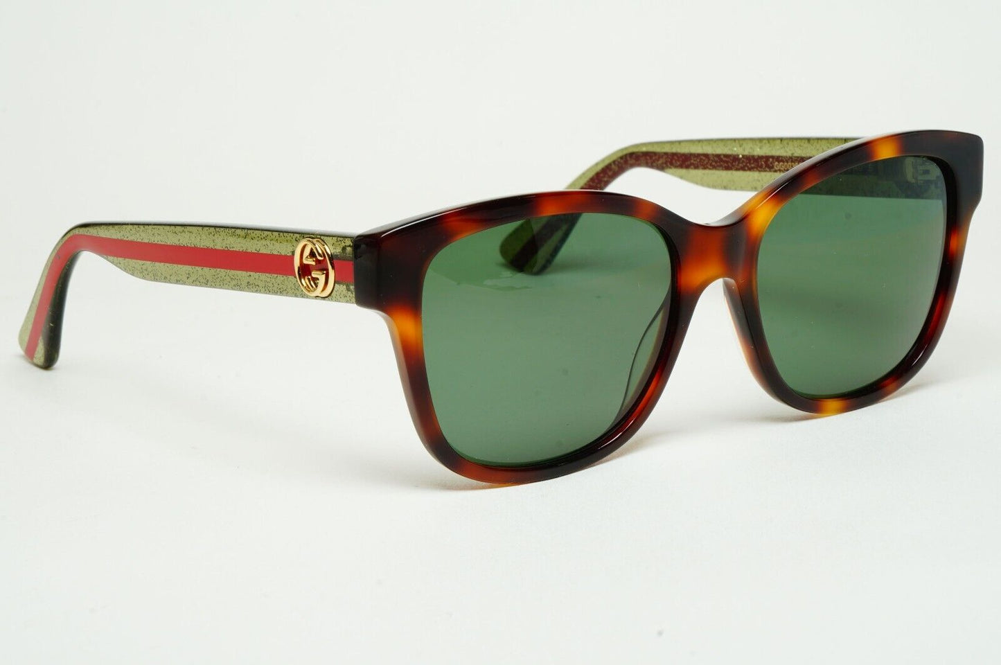 Gucci Sunglasses 2017 Brown Green Square Red Stripe GG0038ON 002 54mm 100225