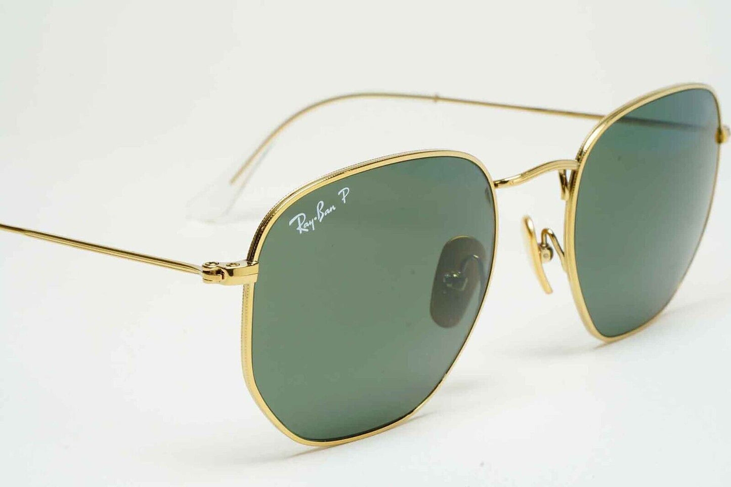 Ray-Ban Sunglasses Hexagonal Titanium Polarised Gold Green RB 8148 9216/58 54mm